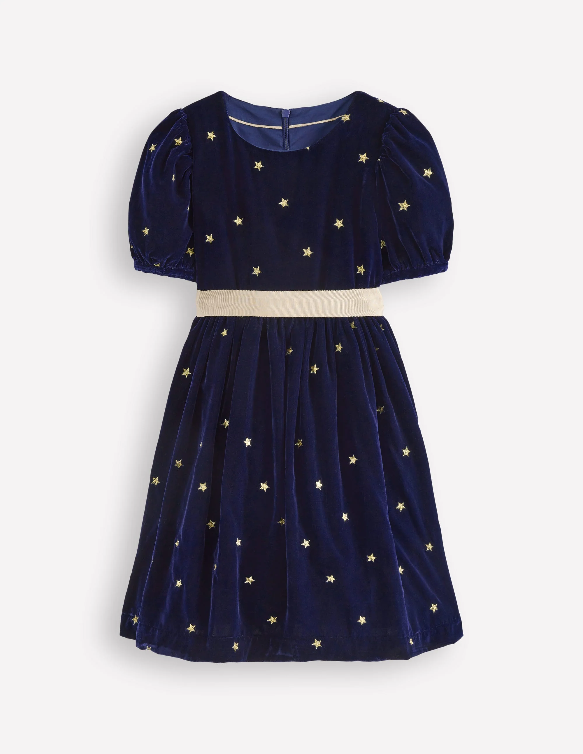Velvet Party dress-College Navy Gold Stars