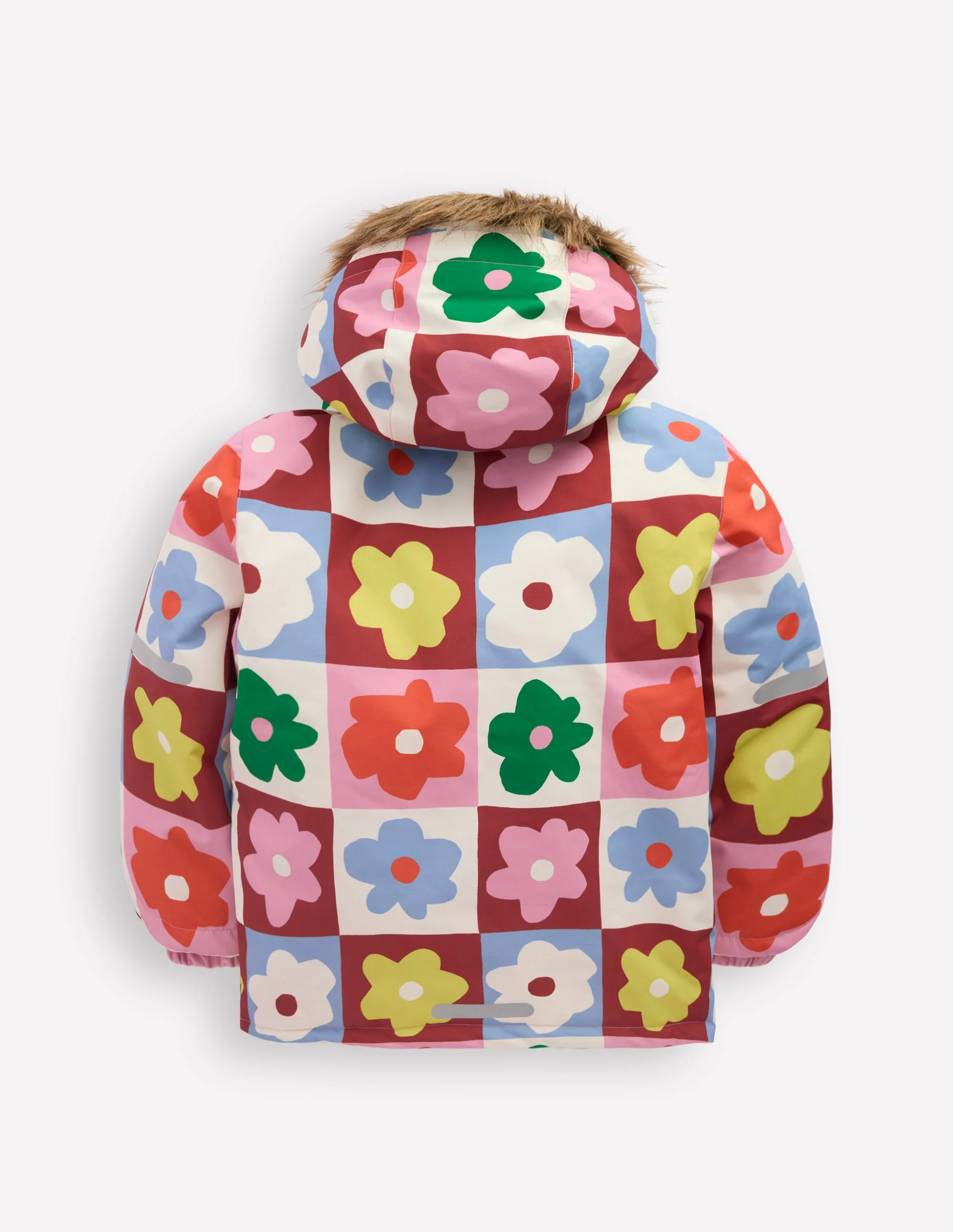 All-weather Waterproof Coat-Multi Flower Check
