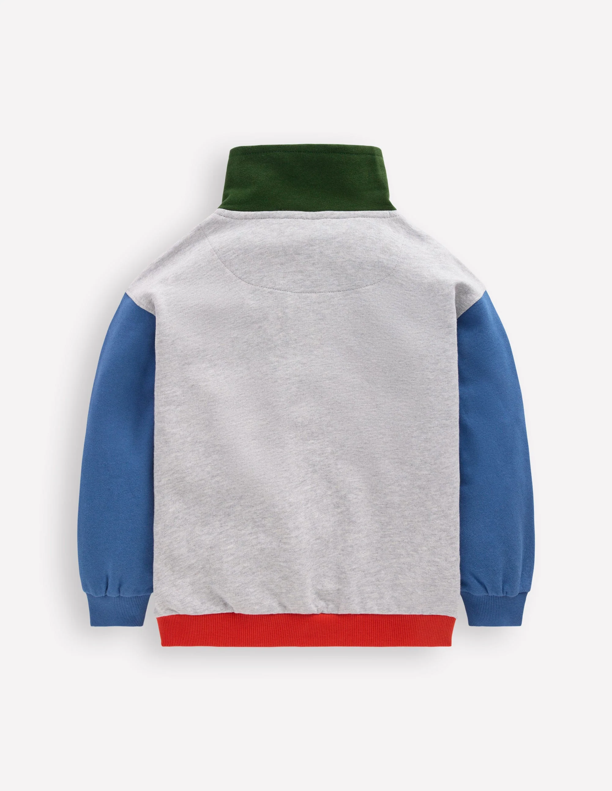 Half-Zip Sweatshirt-Grey Marl Colourblock