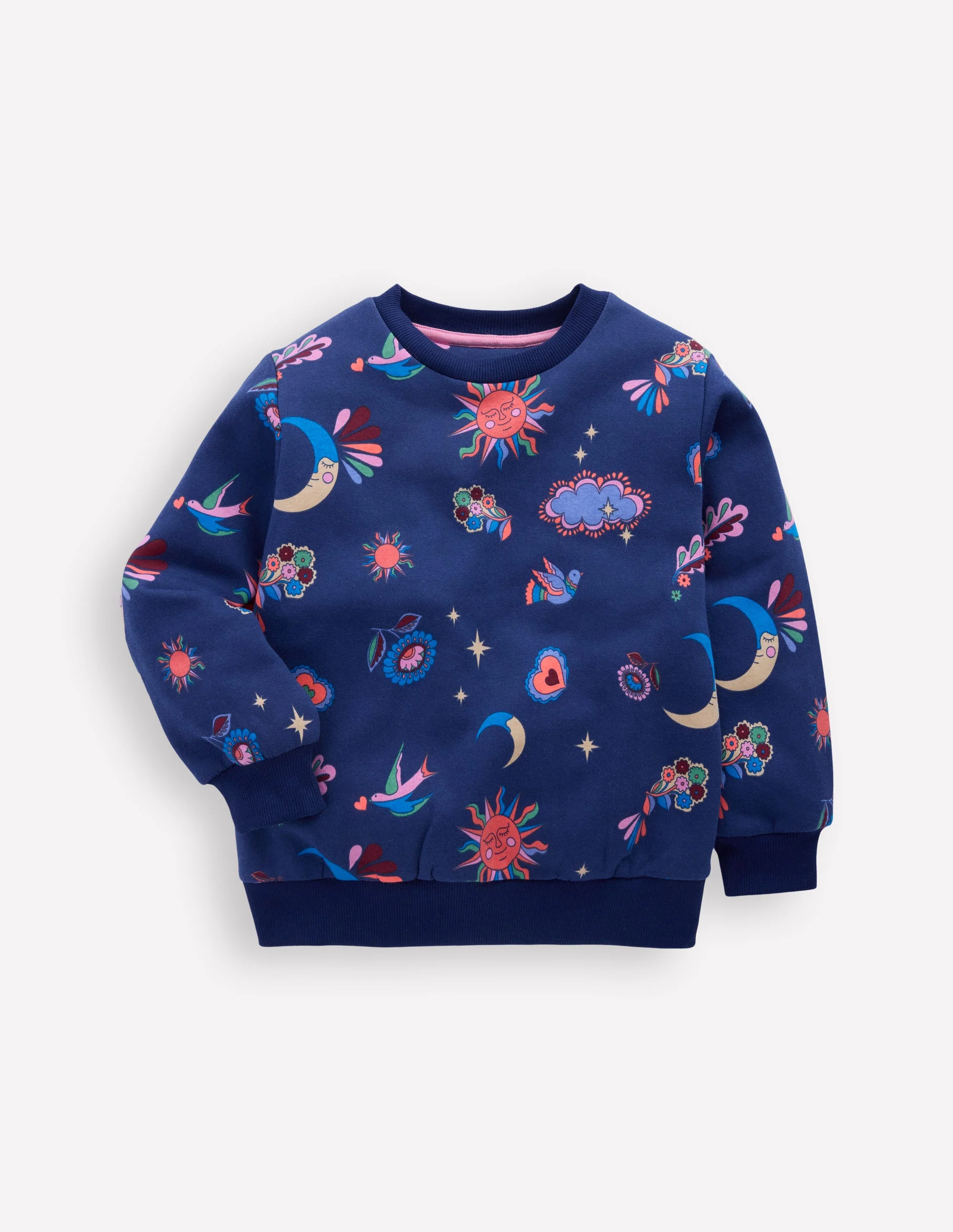 Relaxed Printed Sweatshirt-College Navy Celestial
