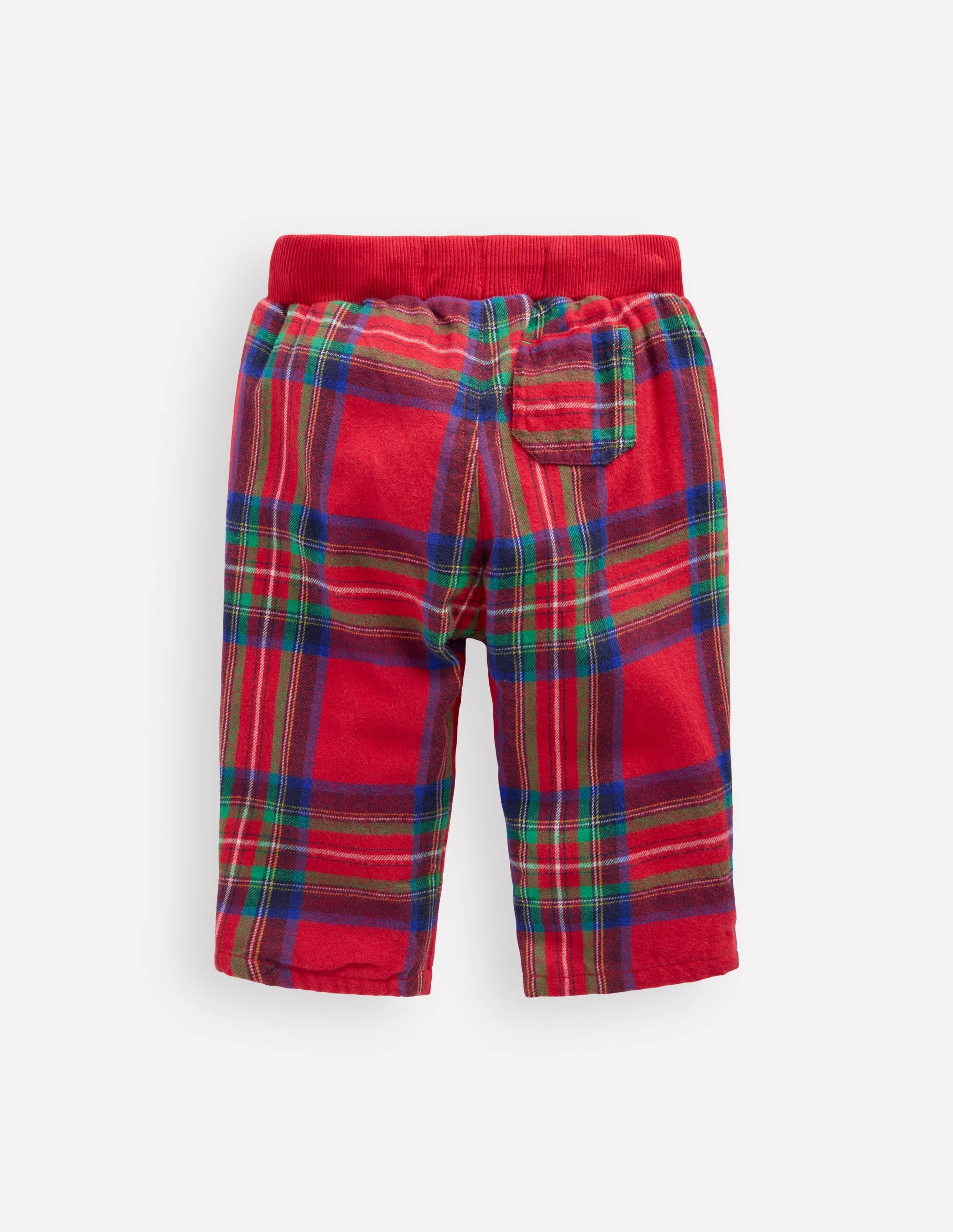 Cosy Lined Pants-Red Check