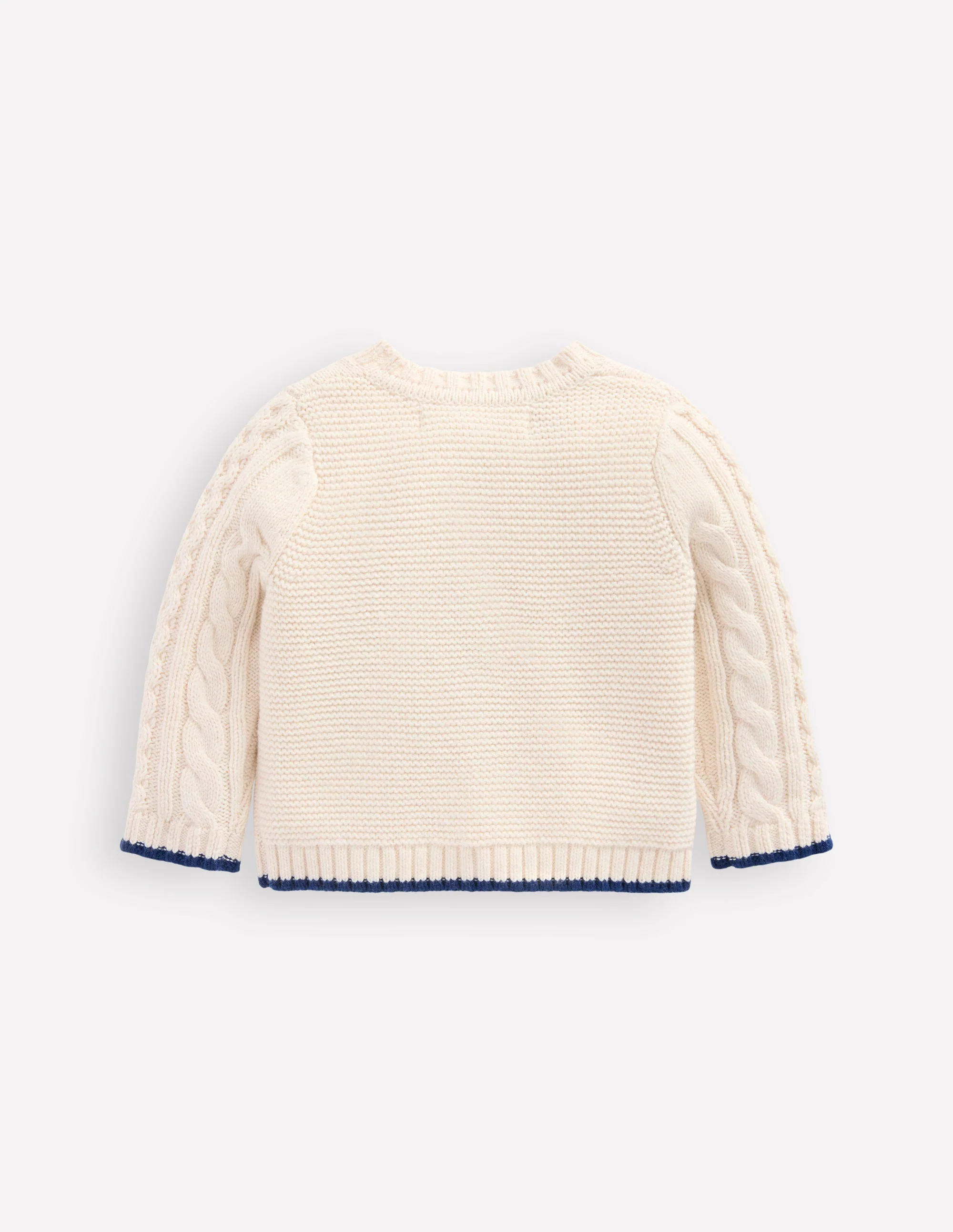Heritage Cable Cardigan-Ecru Marl