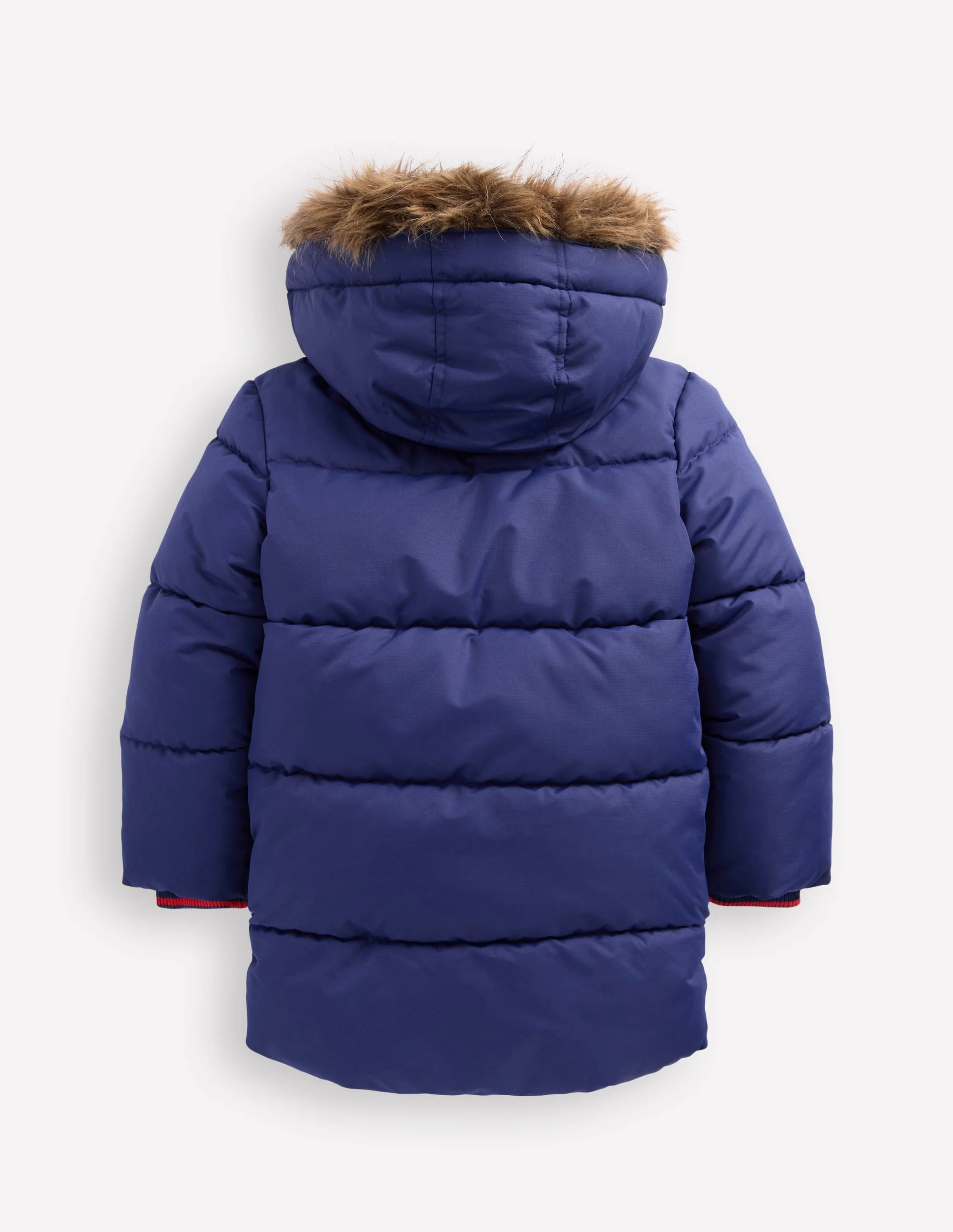 Fleece Lined Padded Coat-Navy