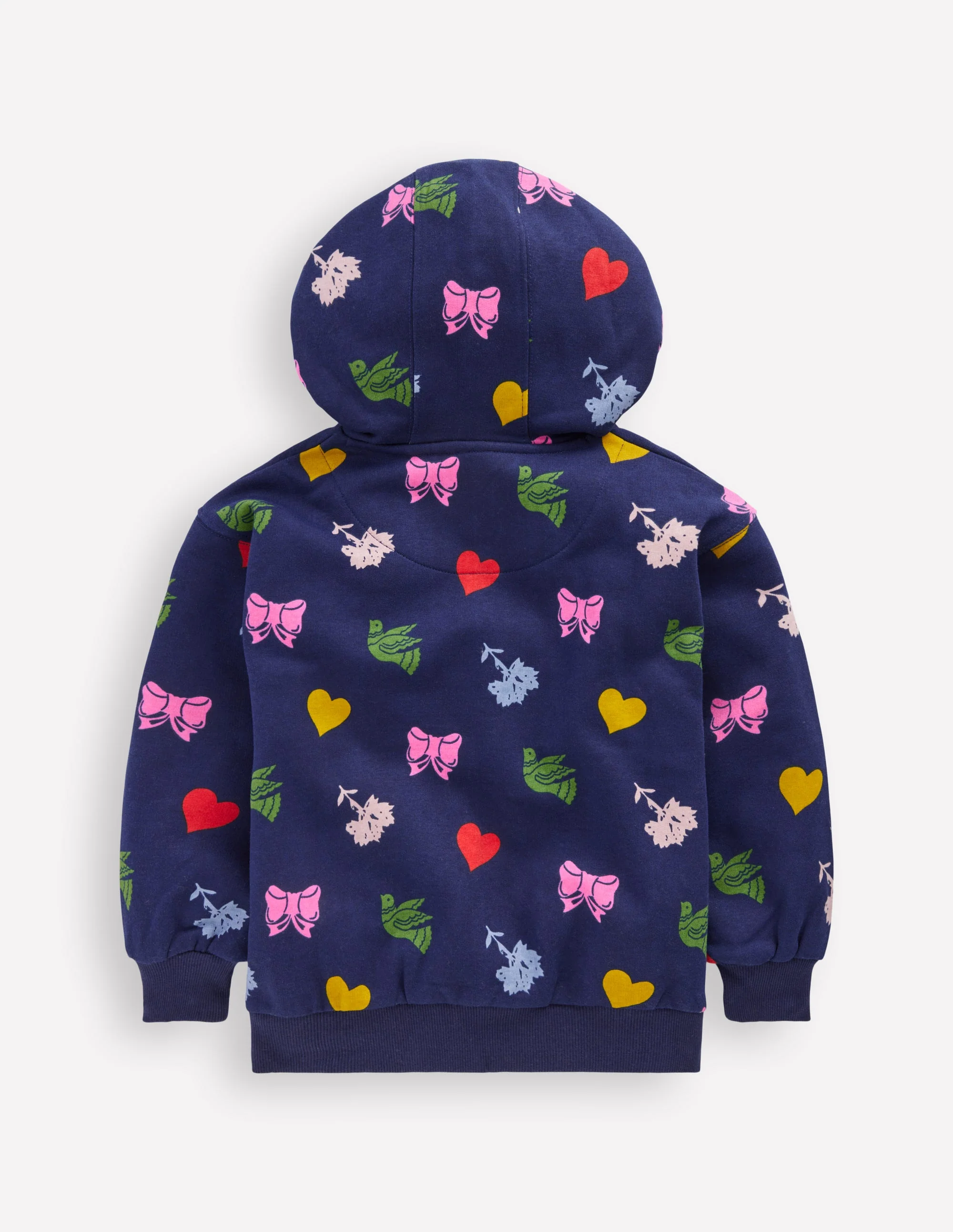Printed Hoody-College Navy Festive Fun