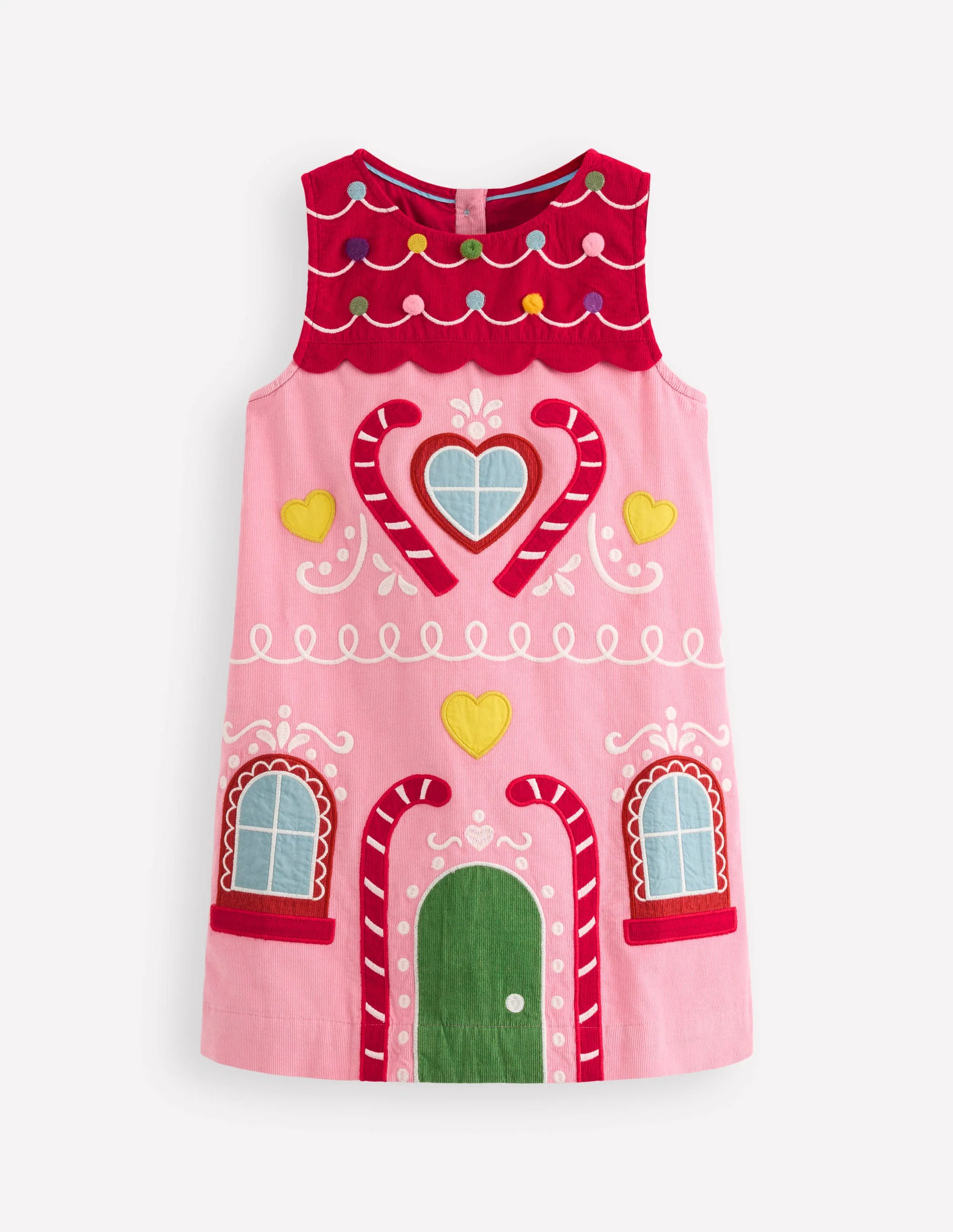 Logo Pinafore Dress-Formica Pink Gingerbread House