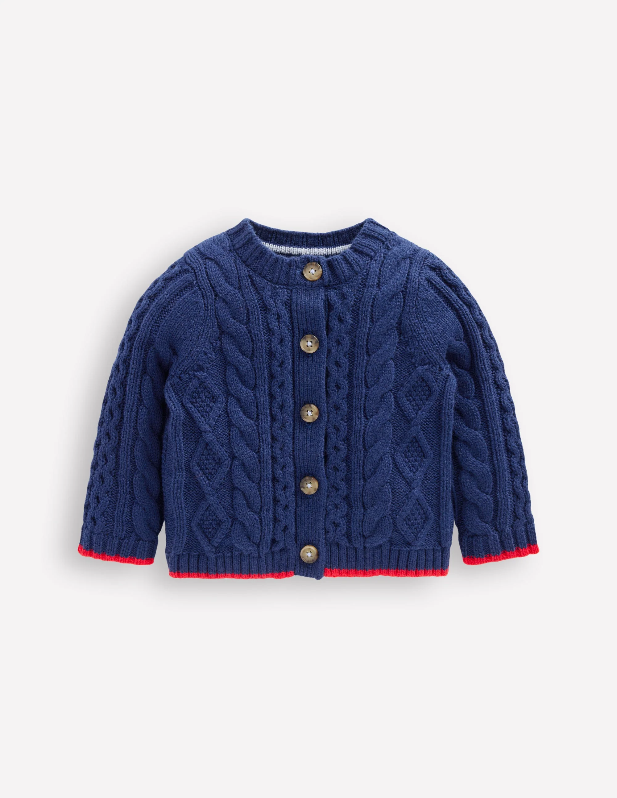 Heritage Cable Cardigan-Medieval Blue