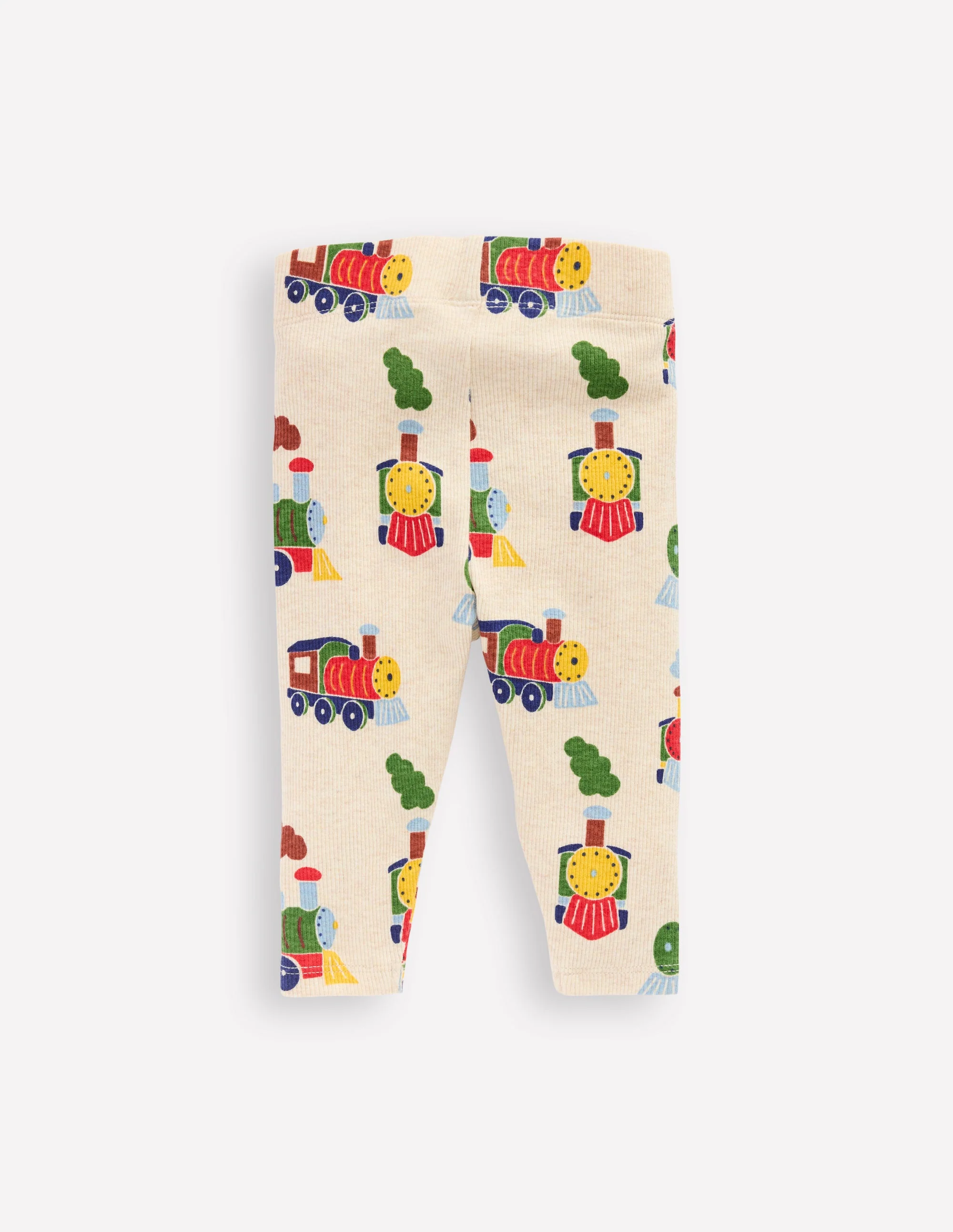 3-pack Rib Leggings-Oatmeal Marl Trains
