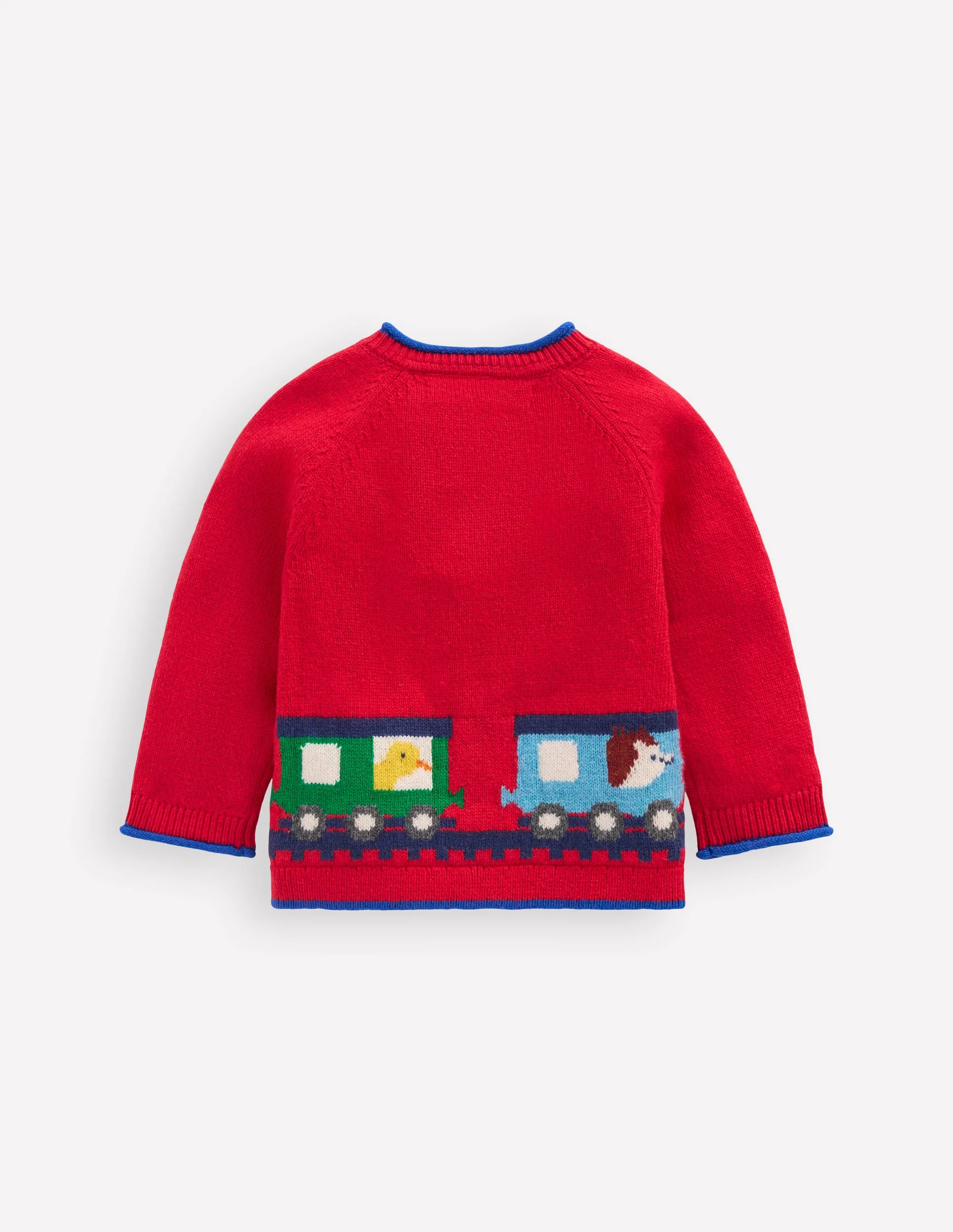 Novelty Logo Cardigan-Rockabilly Red Trains