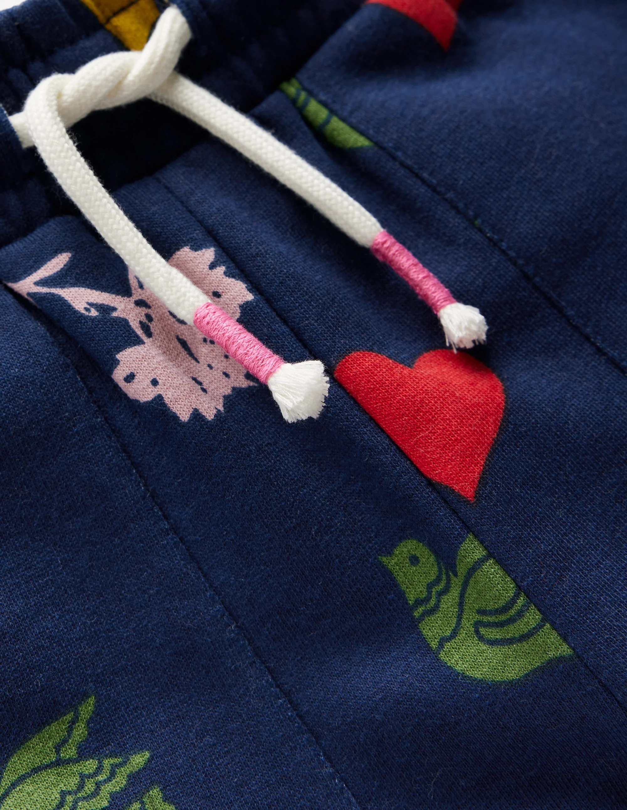 Wide Leg Printed Sweatpants-College Navy Festive Fun