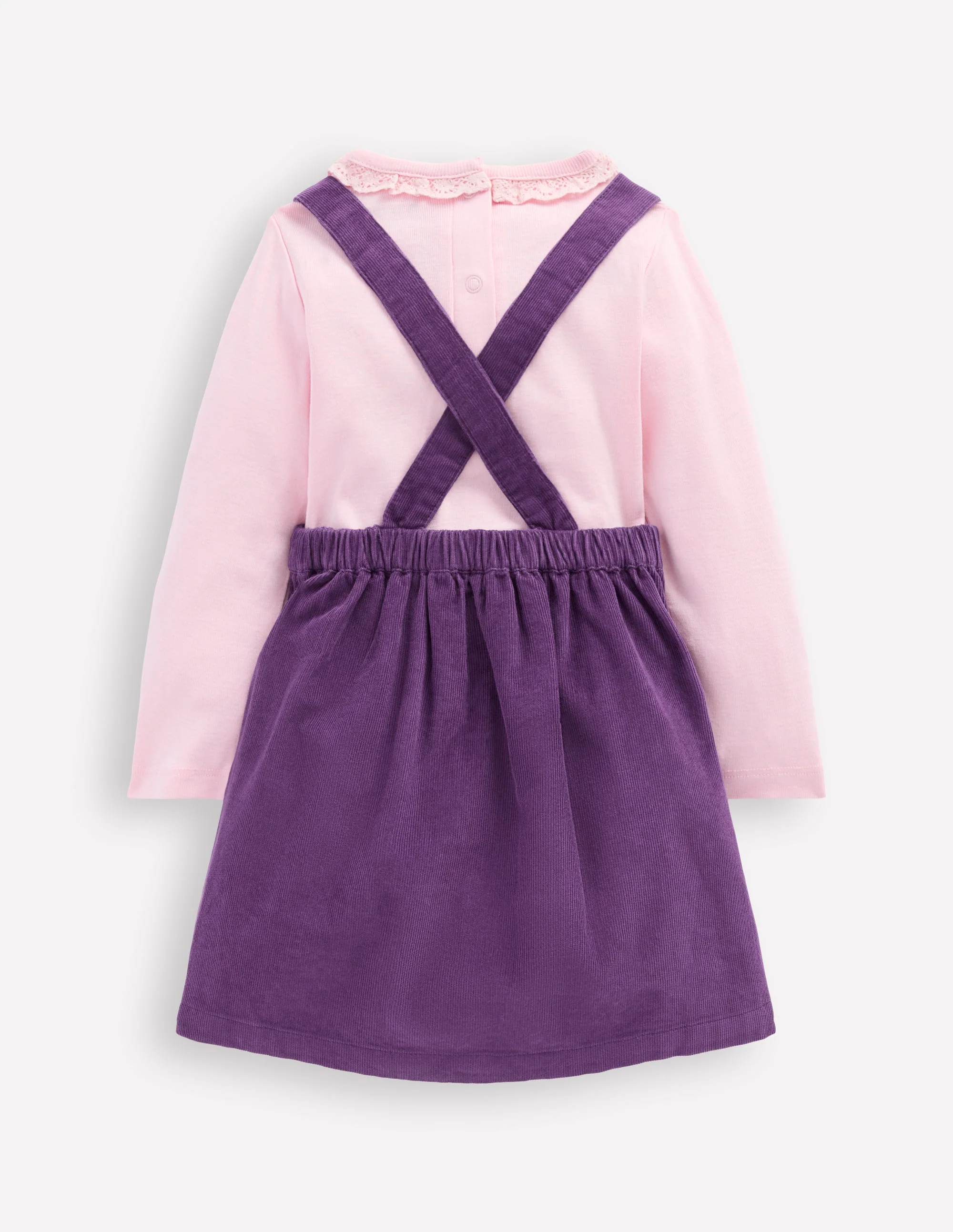 Embroidered Woven Pinnie Set-Mystic Purple