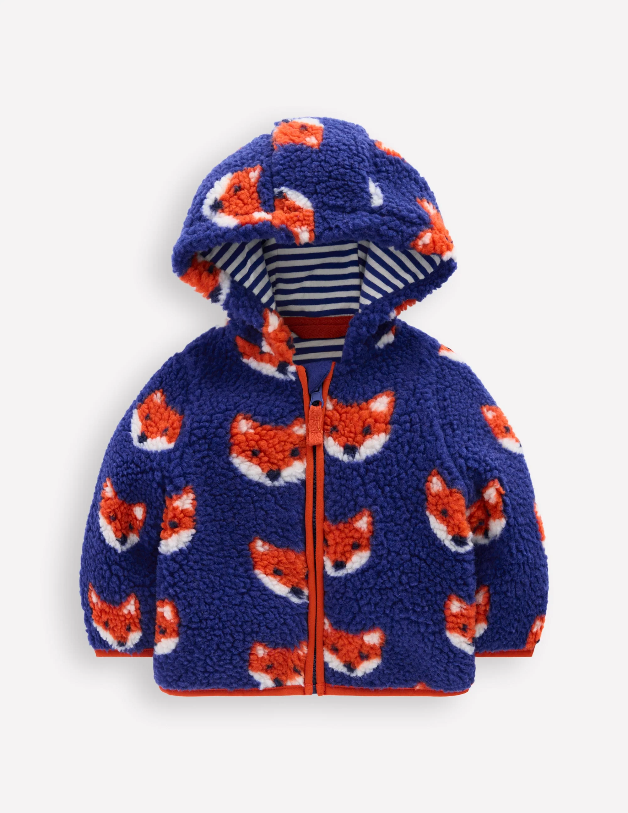 Boys Novelty Cosy Borg Jacket-Blue Foxes