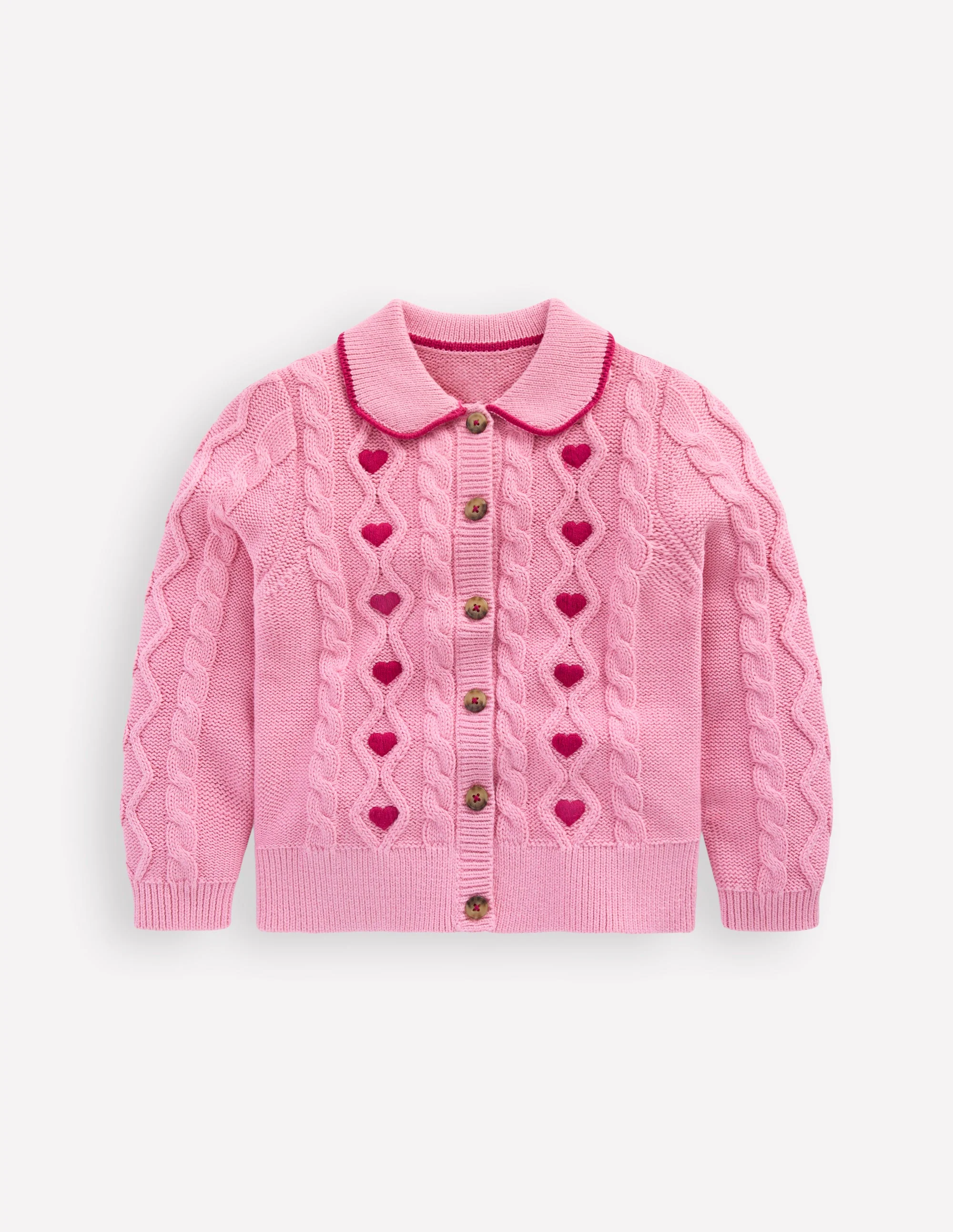 Cable Knitted Jacket-Formica Pink