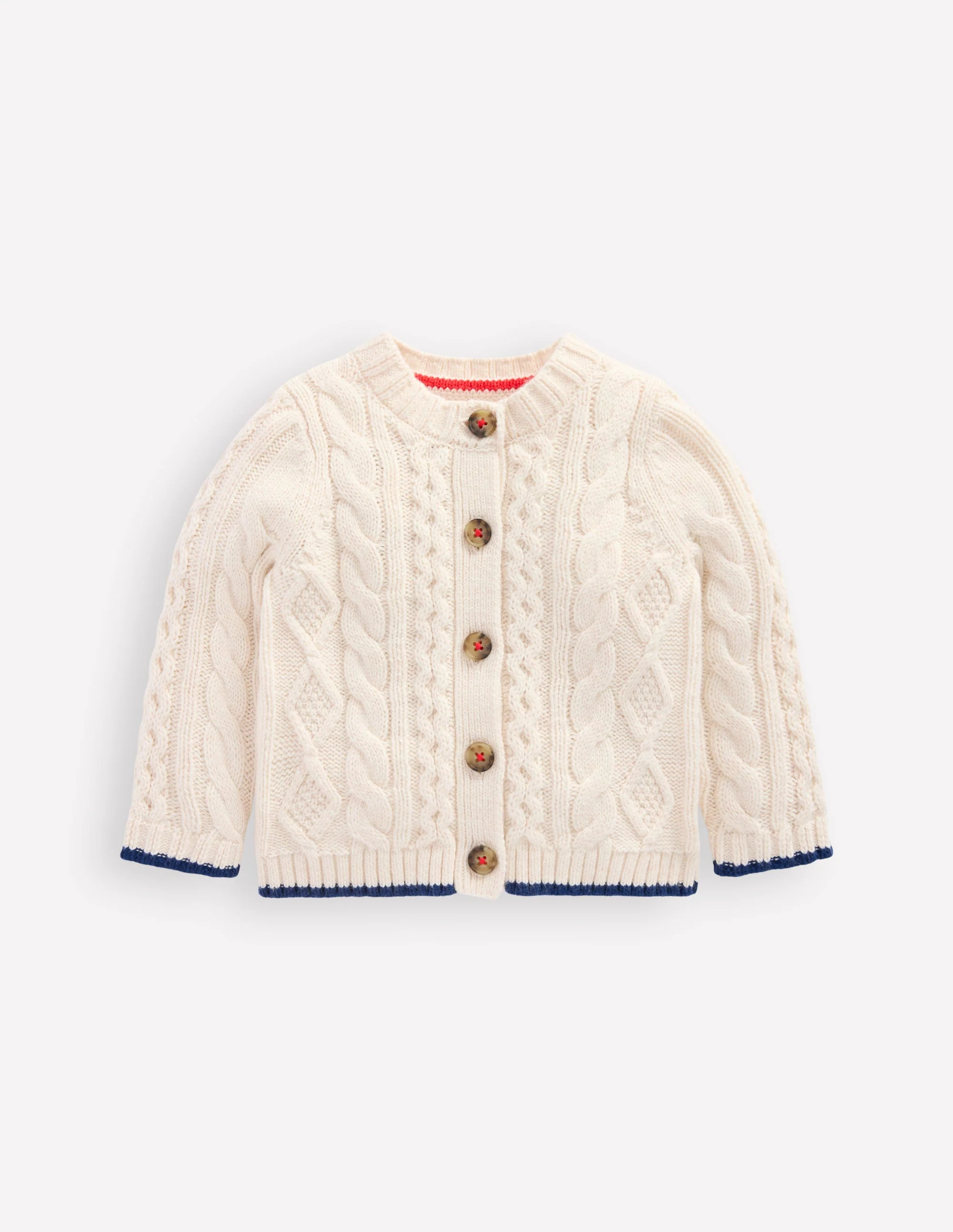Heritage Cable Cardigan-Ecru Marl