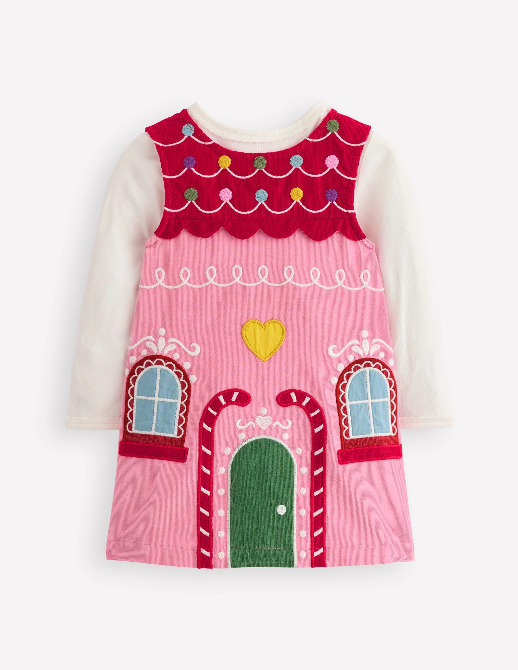 Novelty Cord Dress Set-Gingerbread House