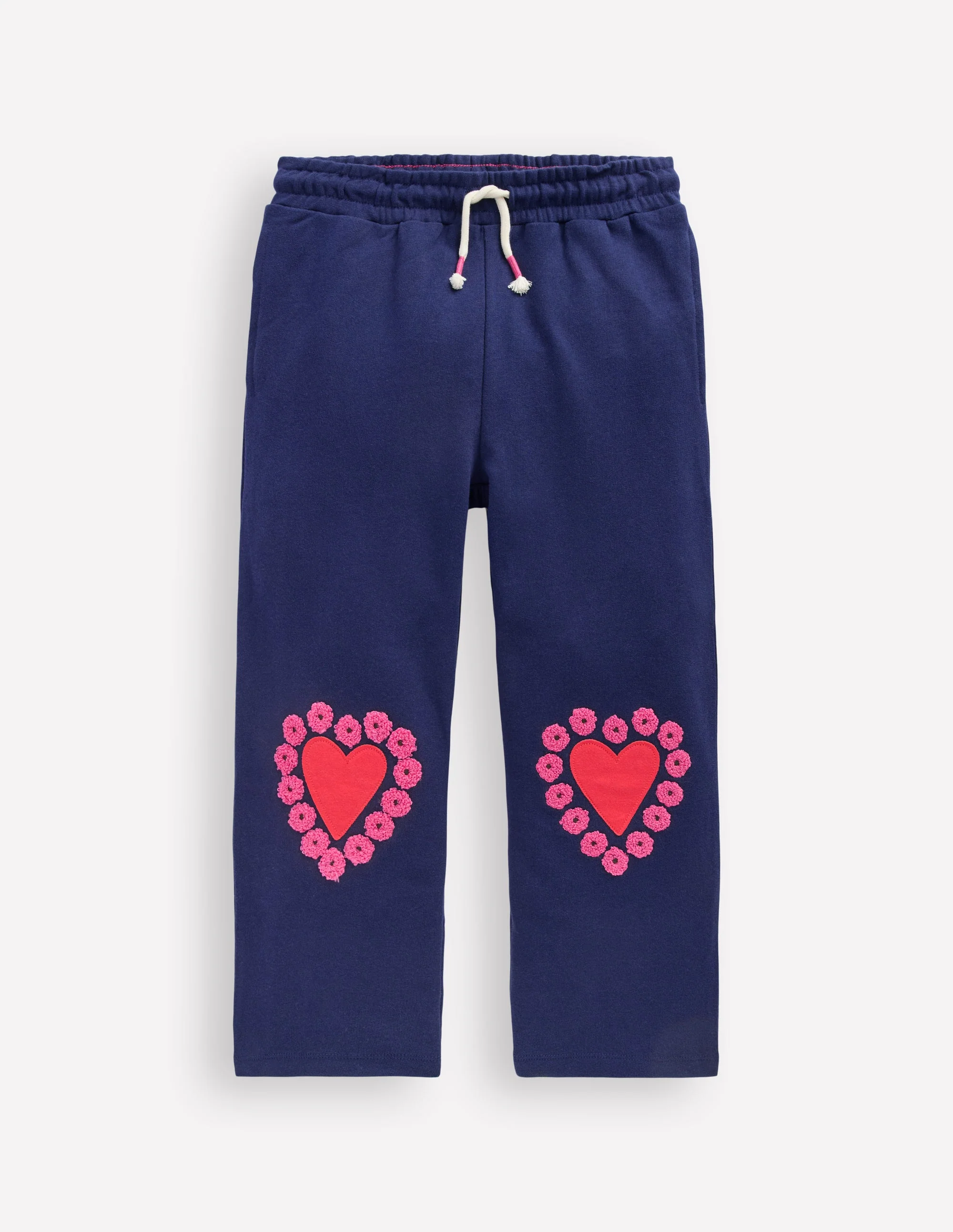 Bobbie Appliqué Sweatpants-College Navy Hearts