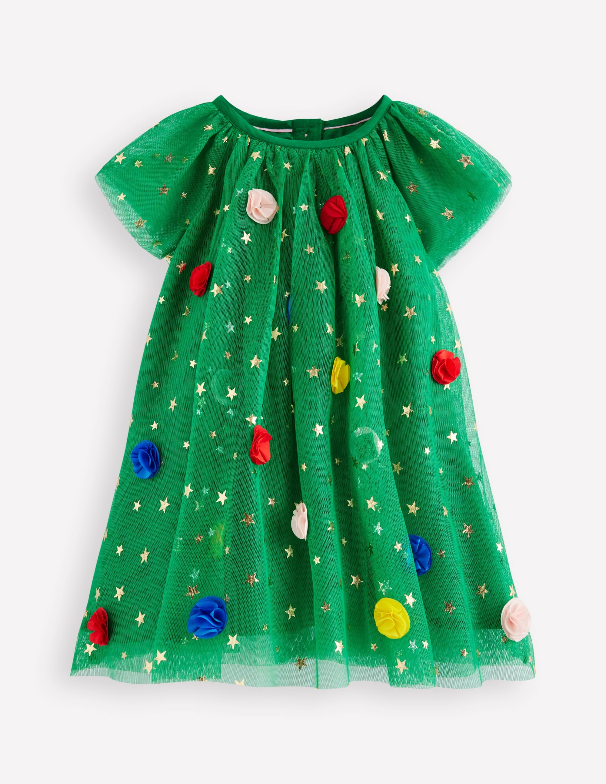 Layered Tulle Dress-Green Christmas Tree