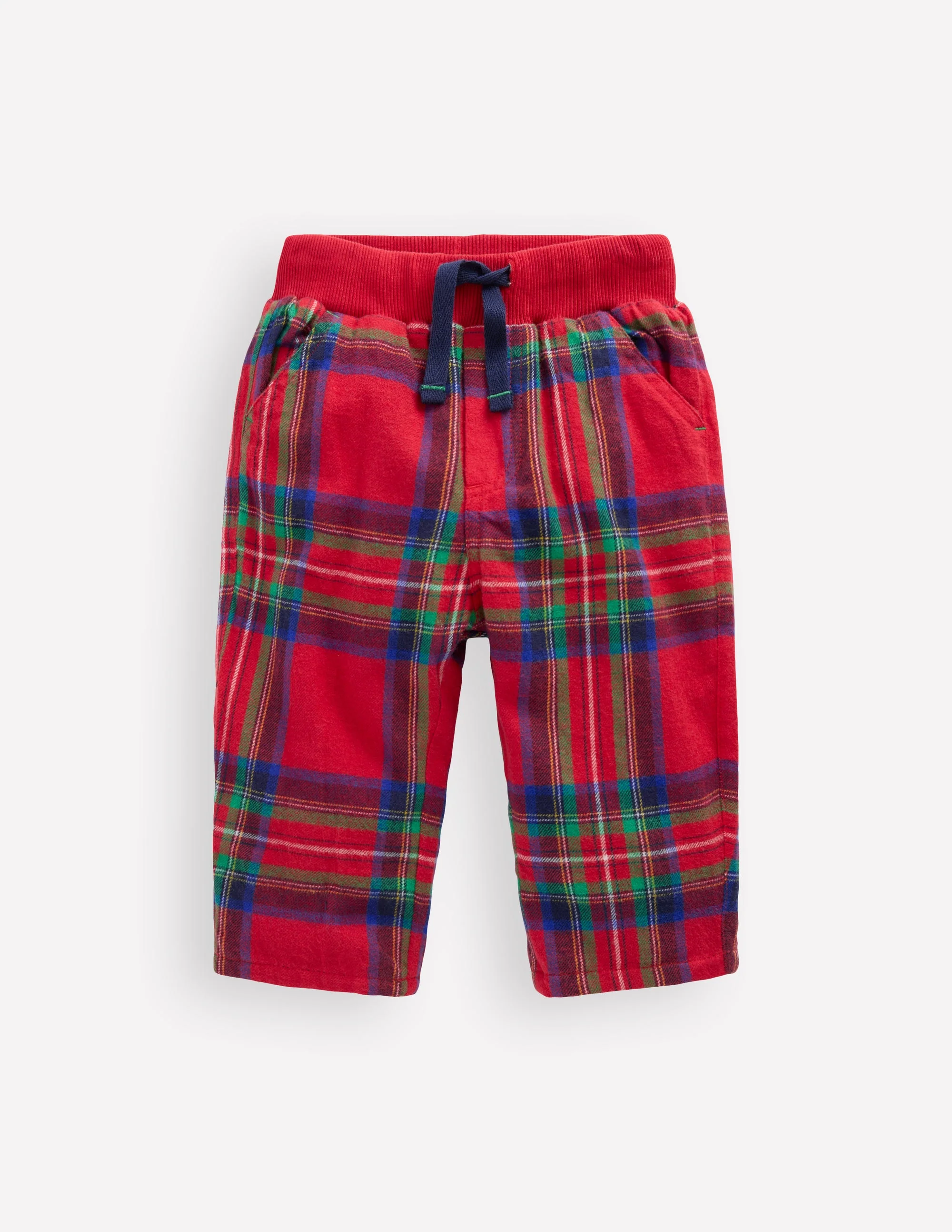 Cosy Lined Pants-Red Check