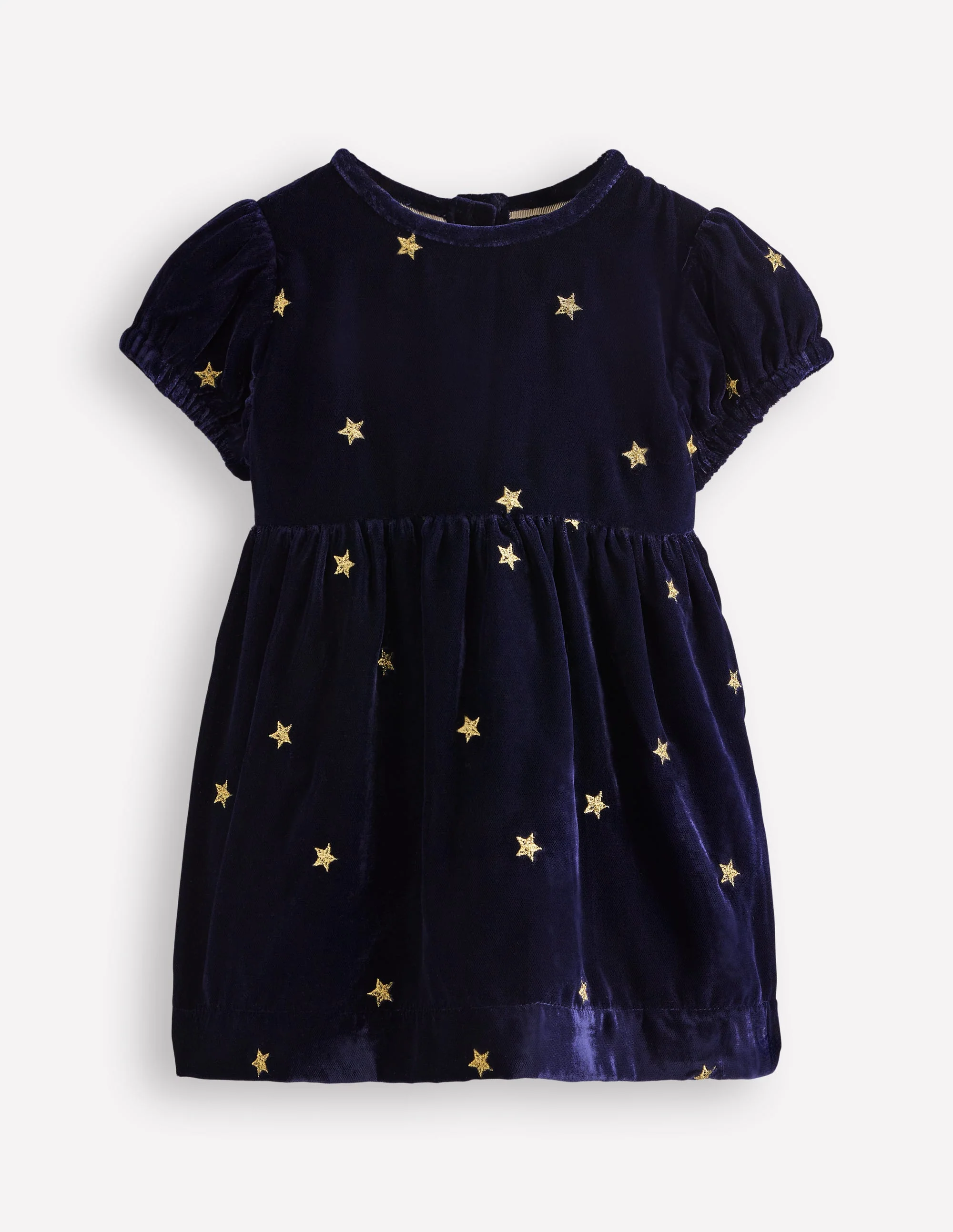 Velvet Party Dress-Navy Stars