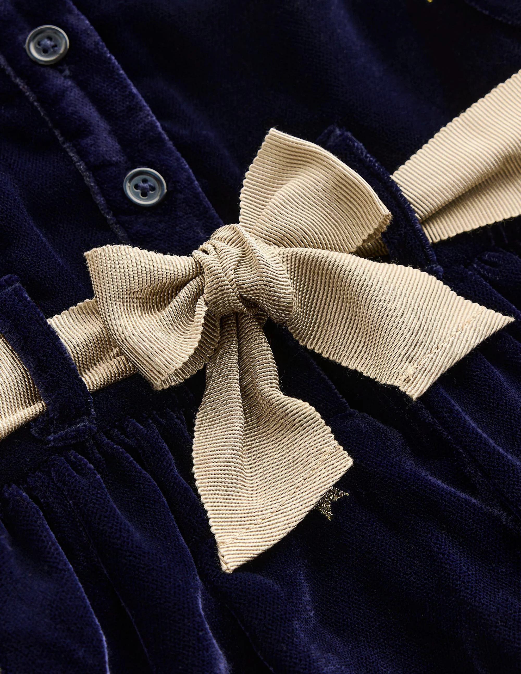 Velvet Party Dress-Navy Stars