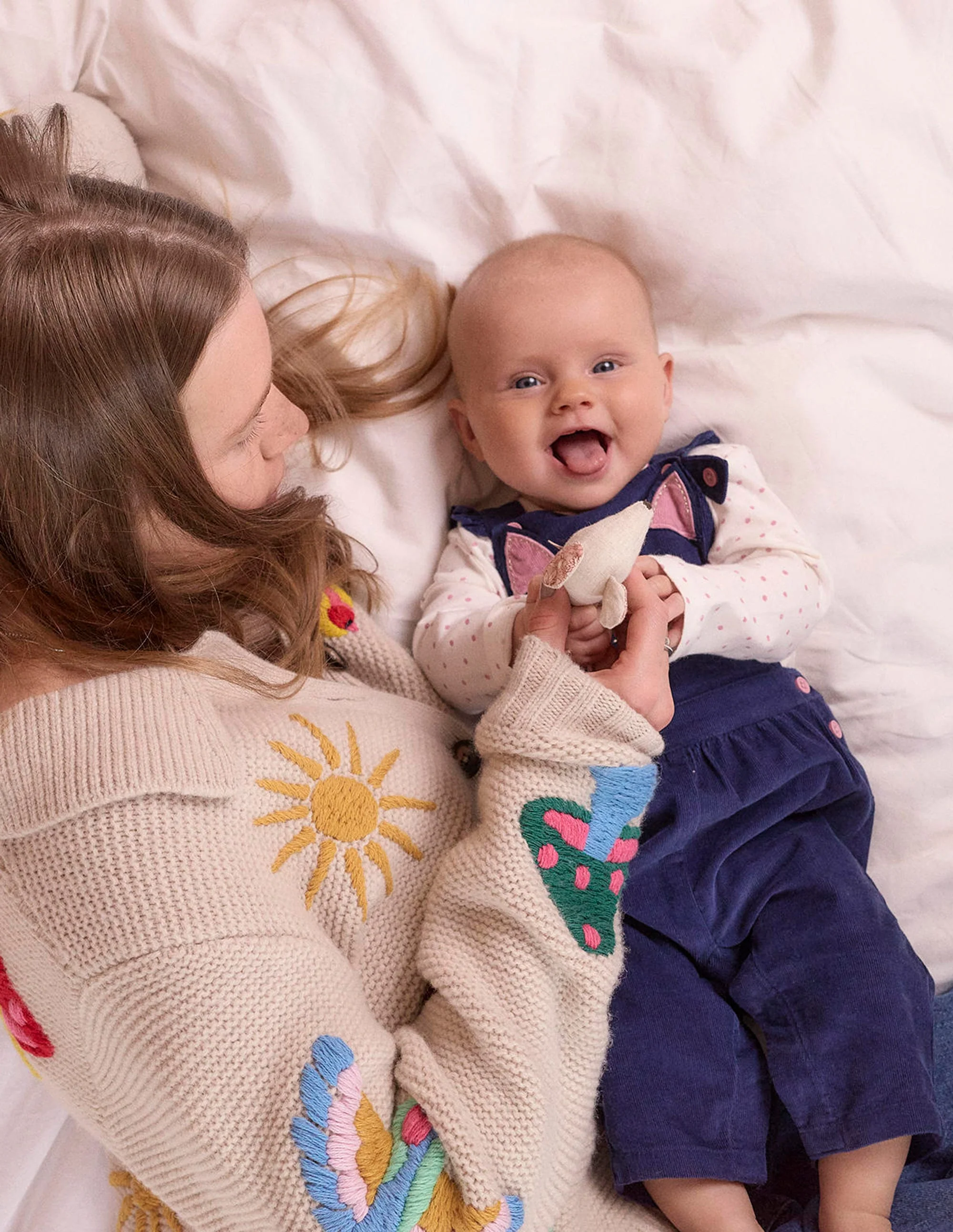 Woven Overalls Set-Navy Cat