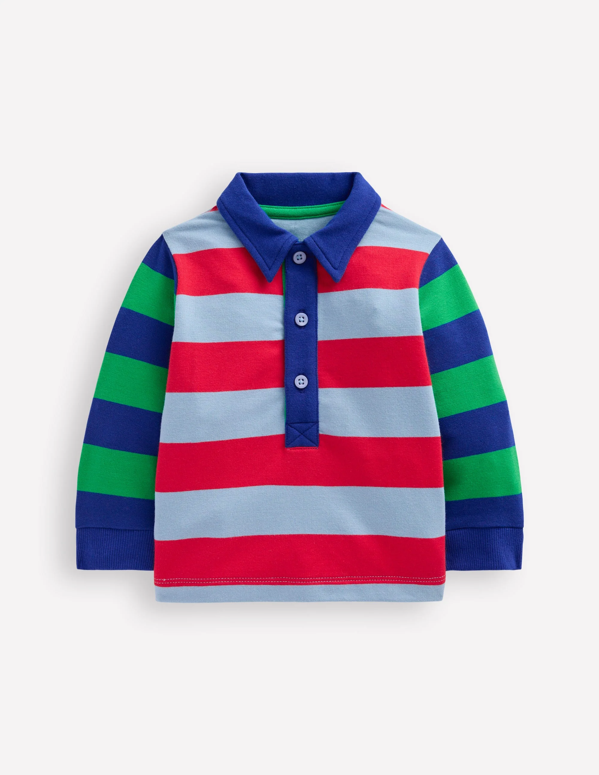 Jersey Sweat Rugby Shirt-Multi Stripes