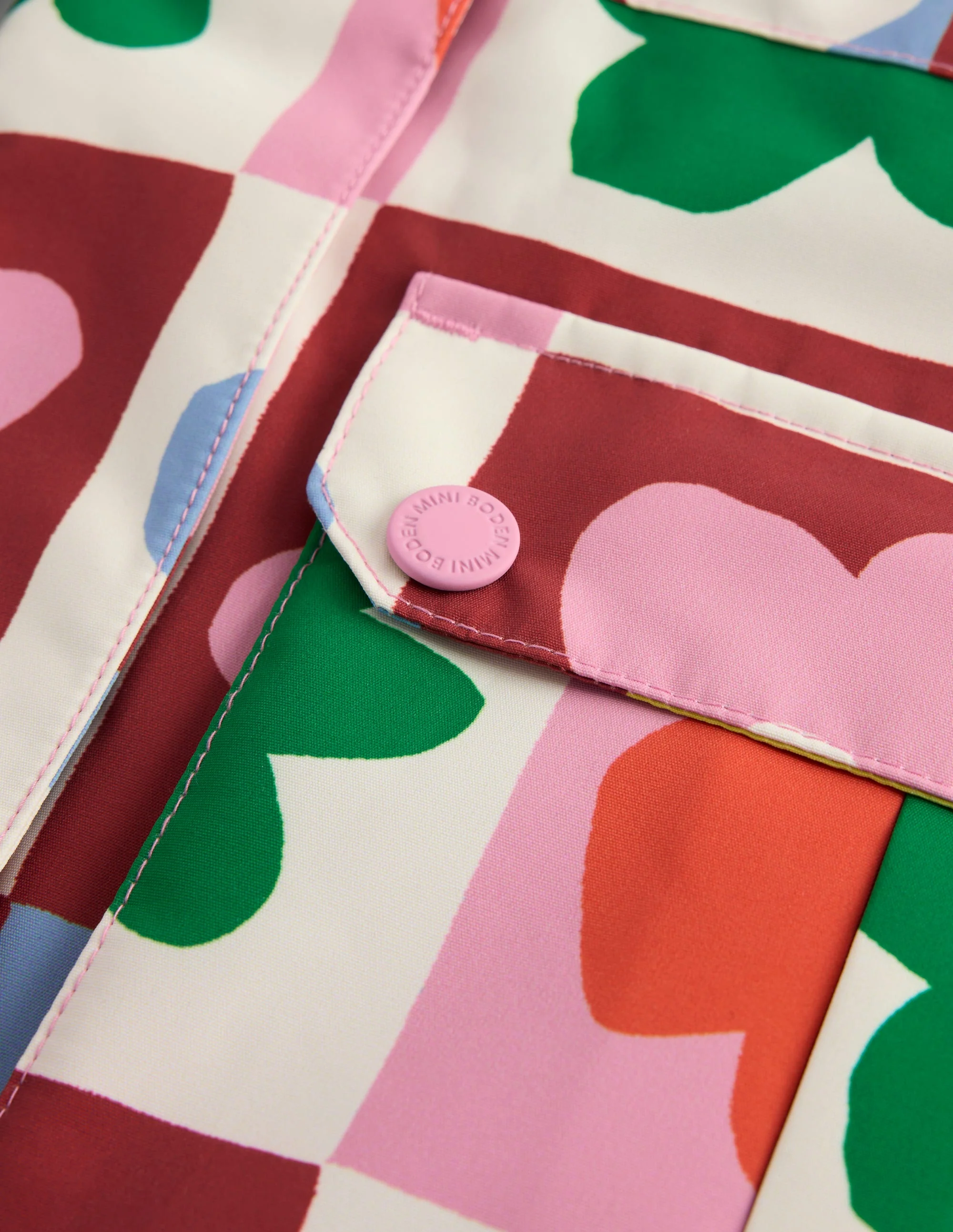 All-weather Waterproof Coat-Multi Flower Check