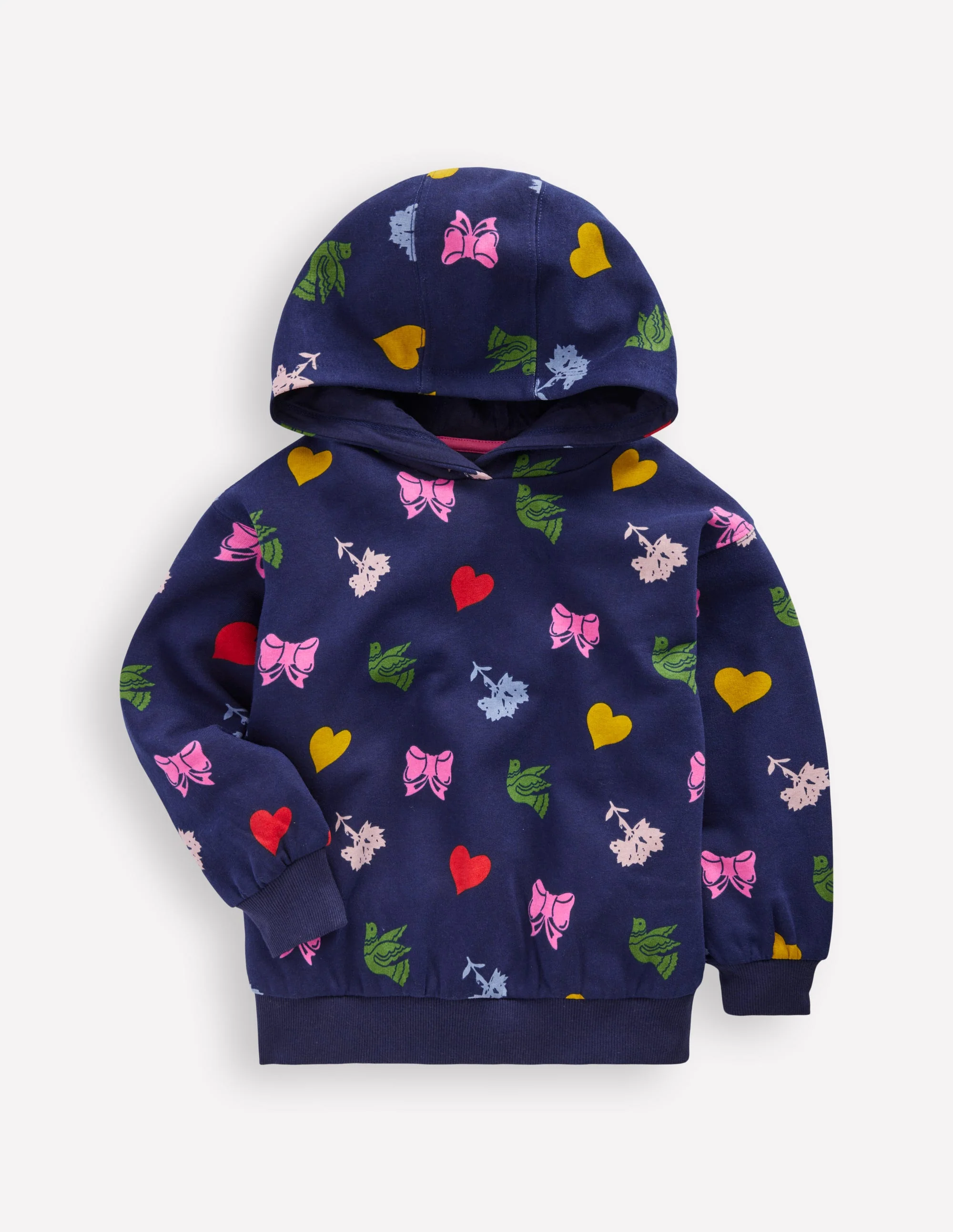 Printed Hoody-College Navy Festive Fun