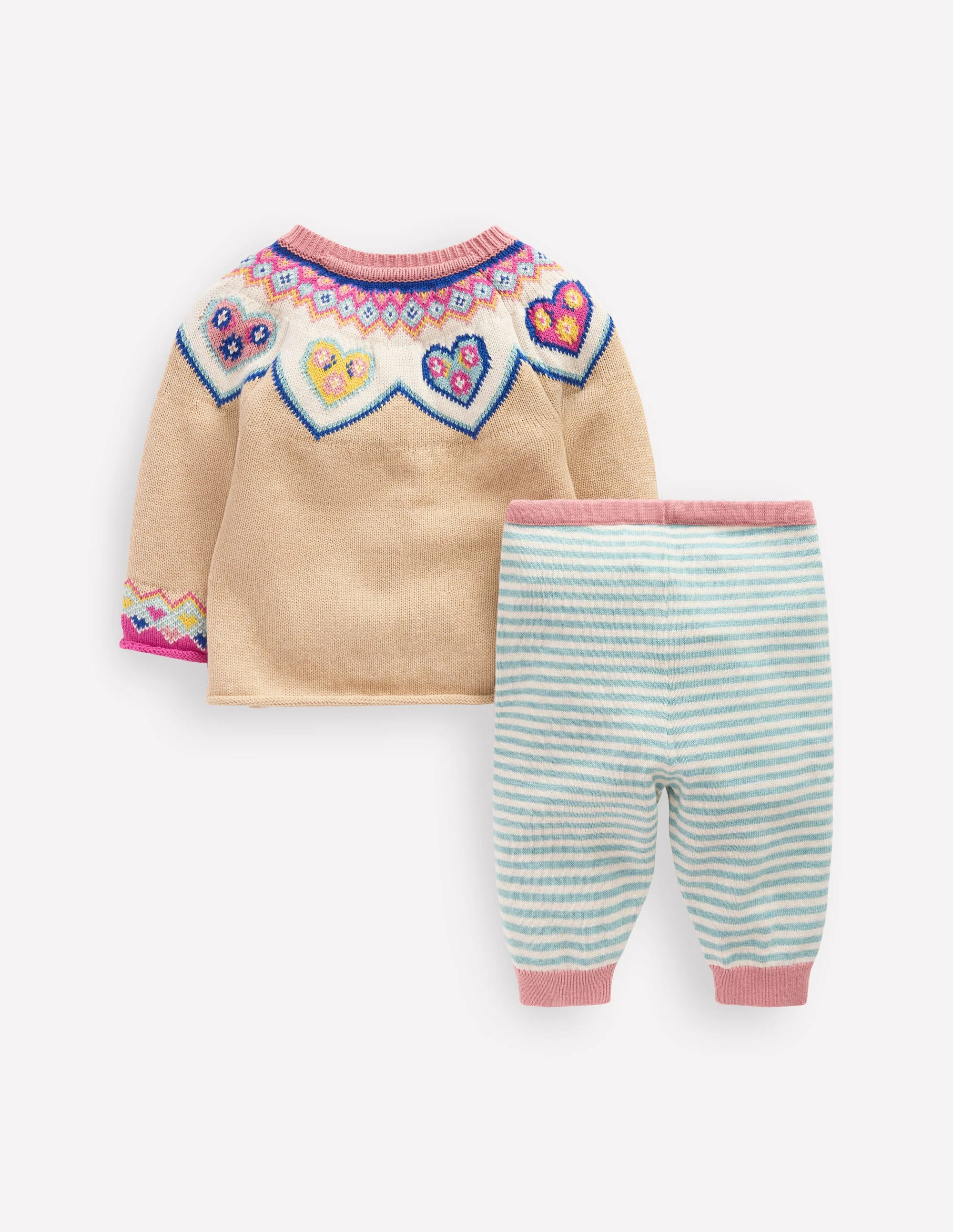 Knitted Play Set-Oatmeal Hearts