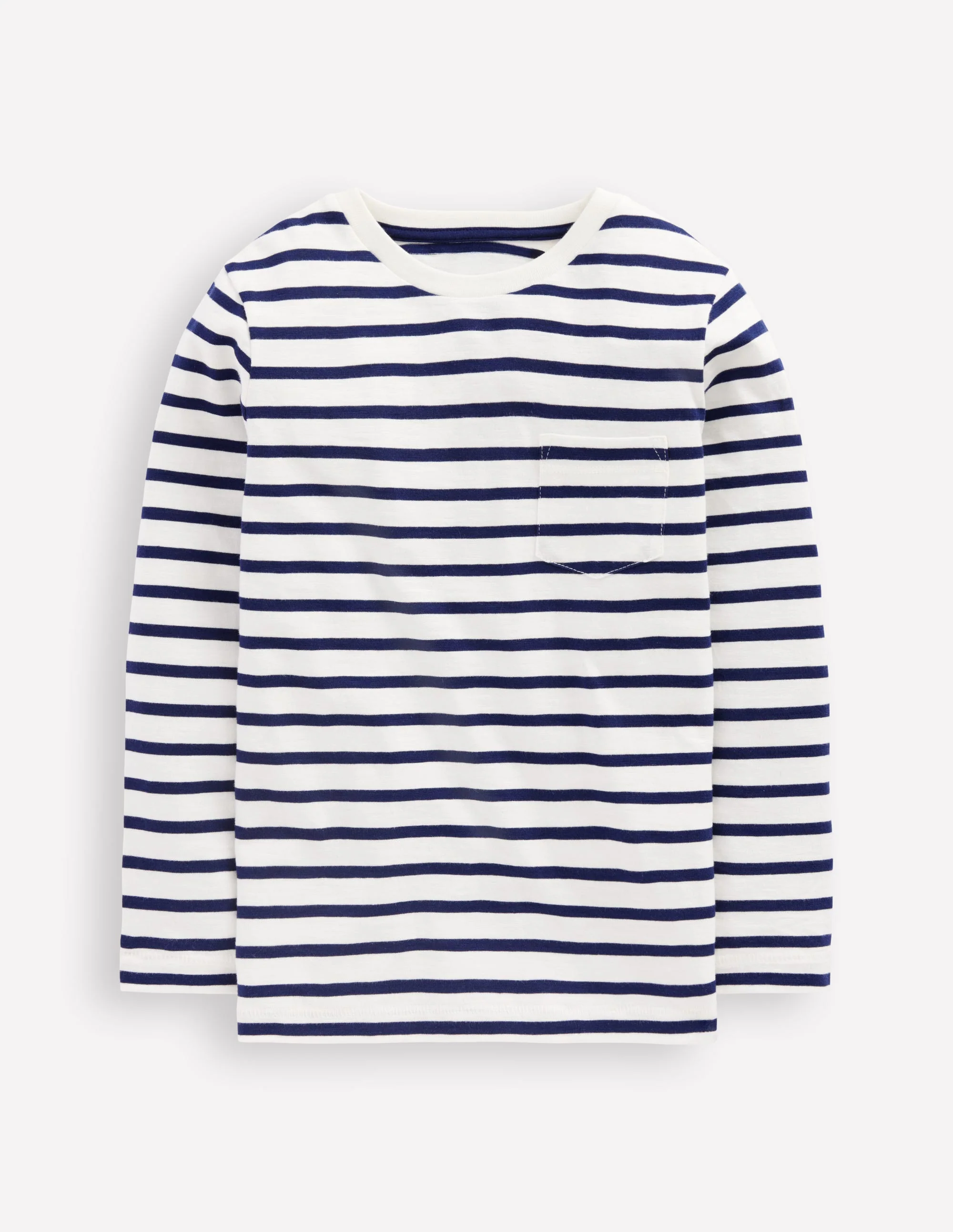 Everyday Long Sleeve T-Shirt-Soft Ivory/ College Navy