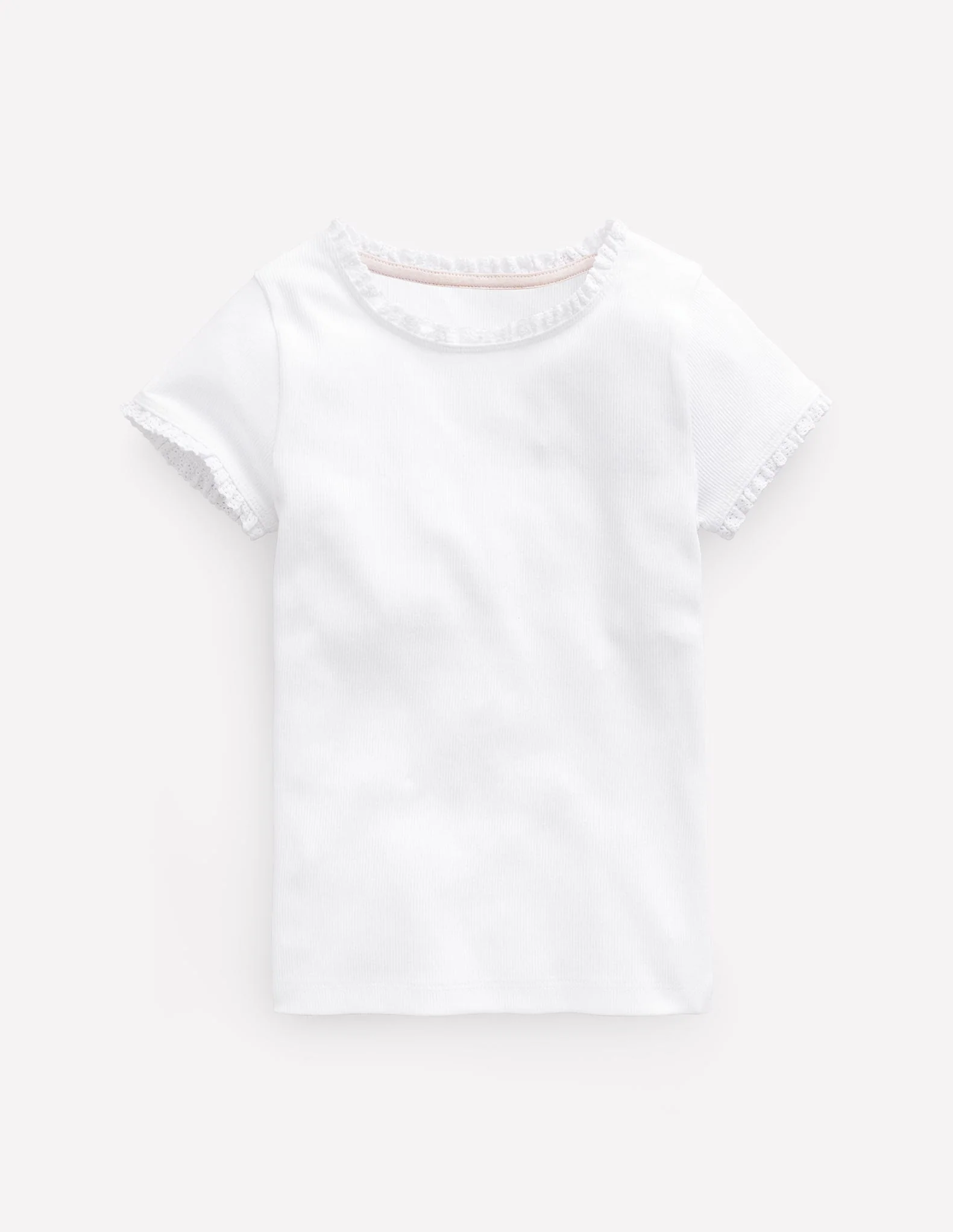 Short Sleeve Ribbed T-shirt-White
