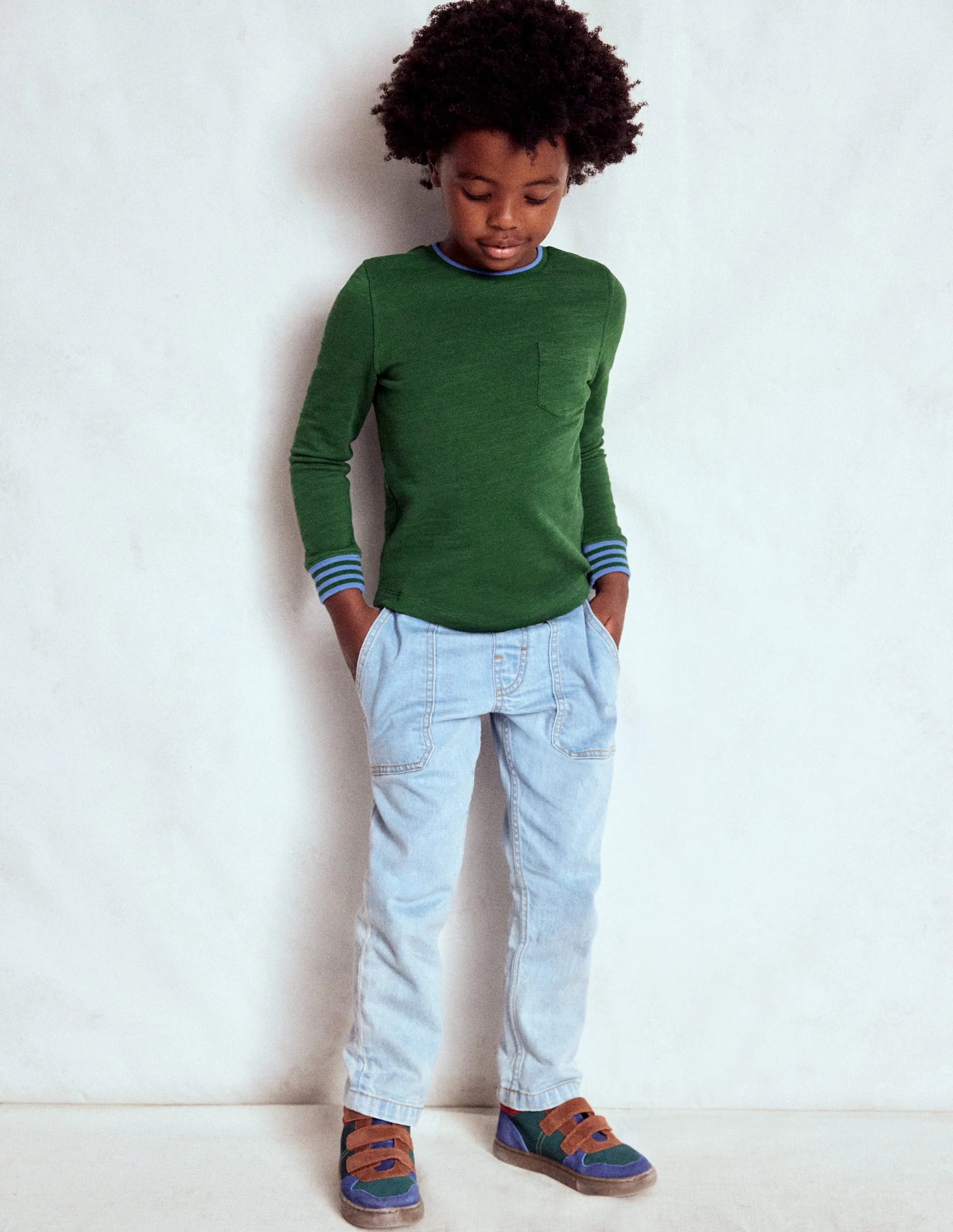 Cosy Mid-weight T-shirt-Pine Green