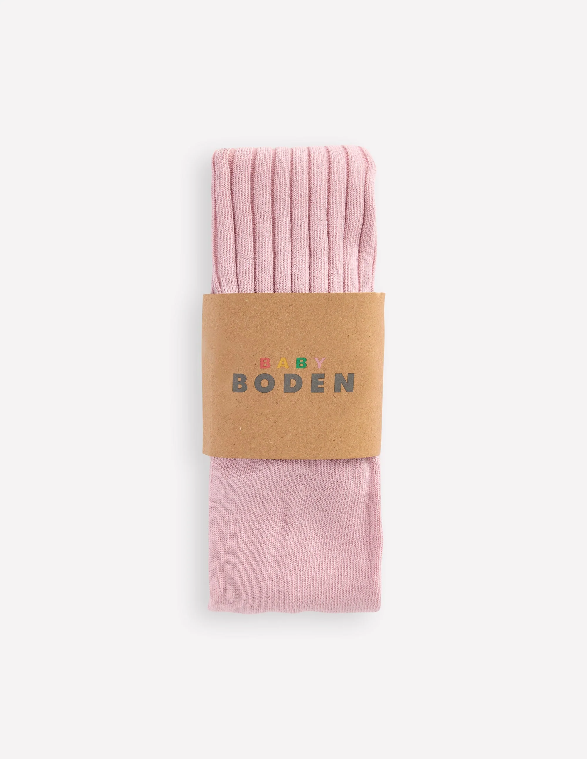 Baby Ribbed Tights-Vintage Pink