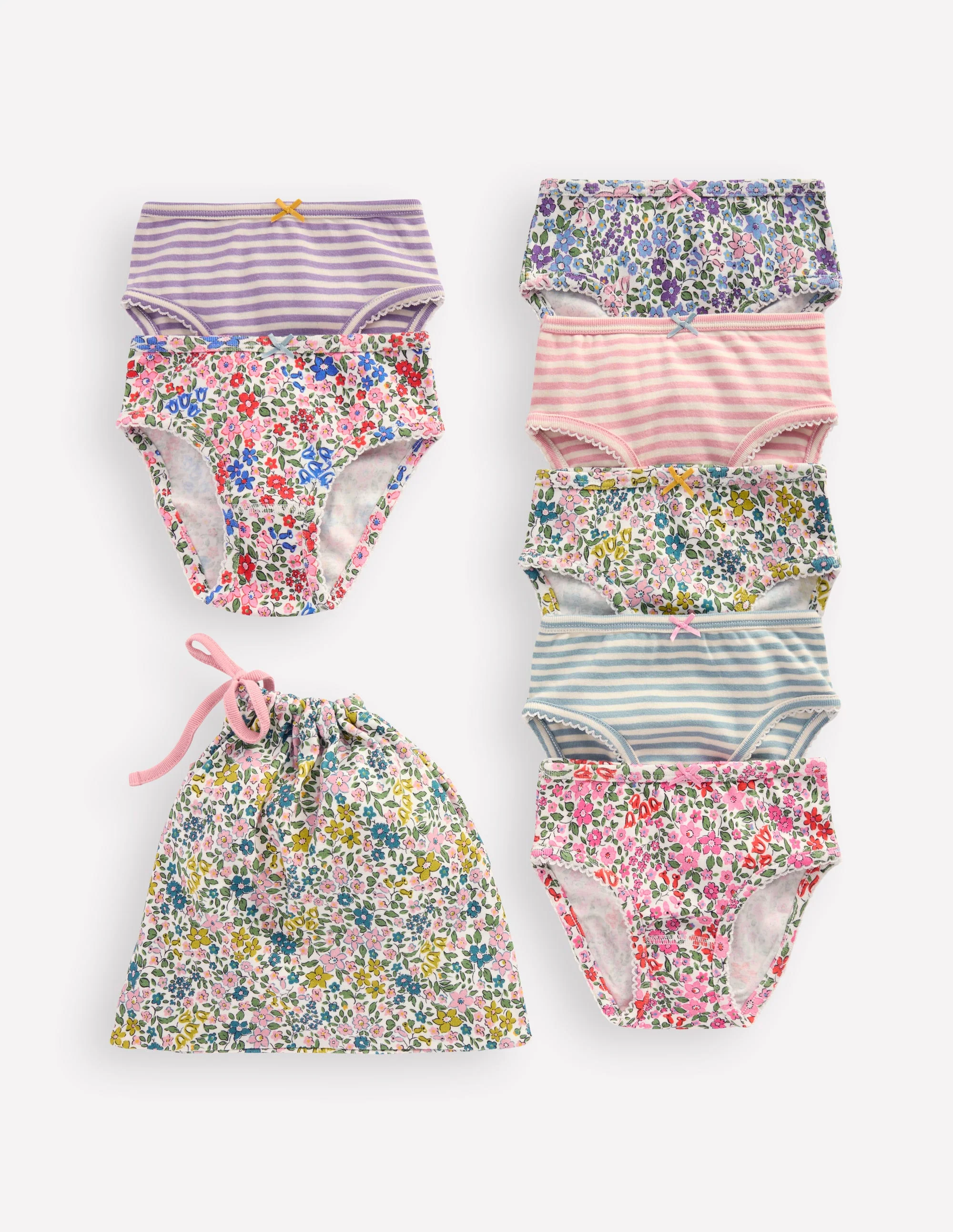 7-Pack Underwear-Multi Floral/Stripe