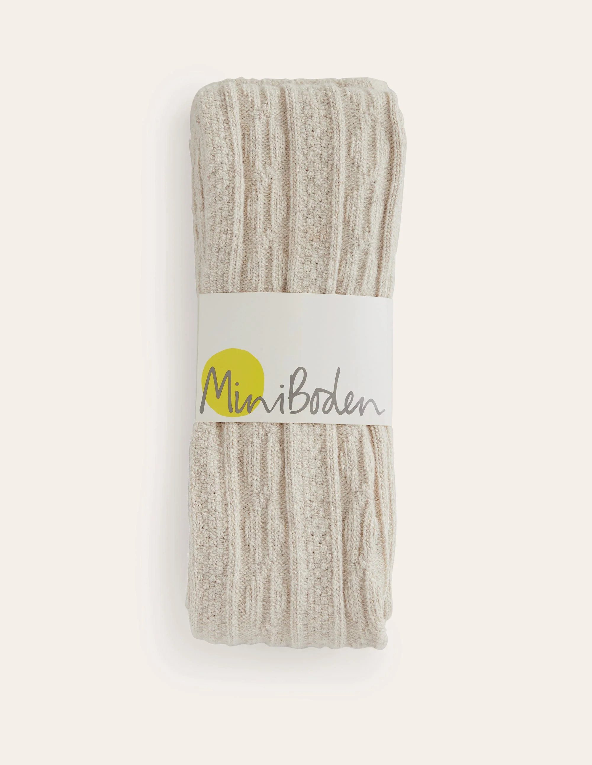 Cable Footless Tights-Oatmeal Marl