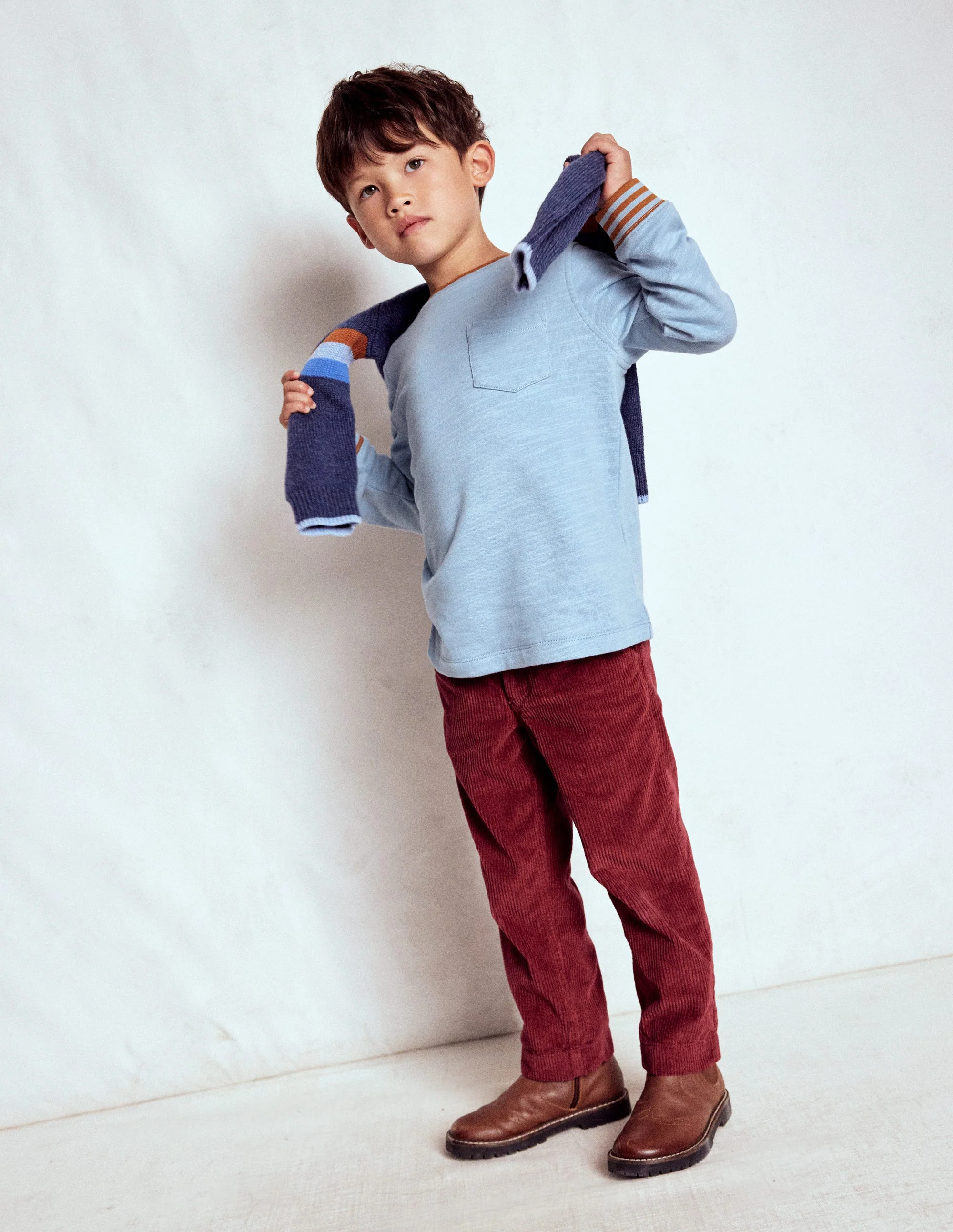 Cosy Mid-weight T-shirt-Glacier Blue