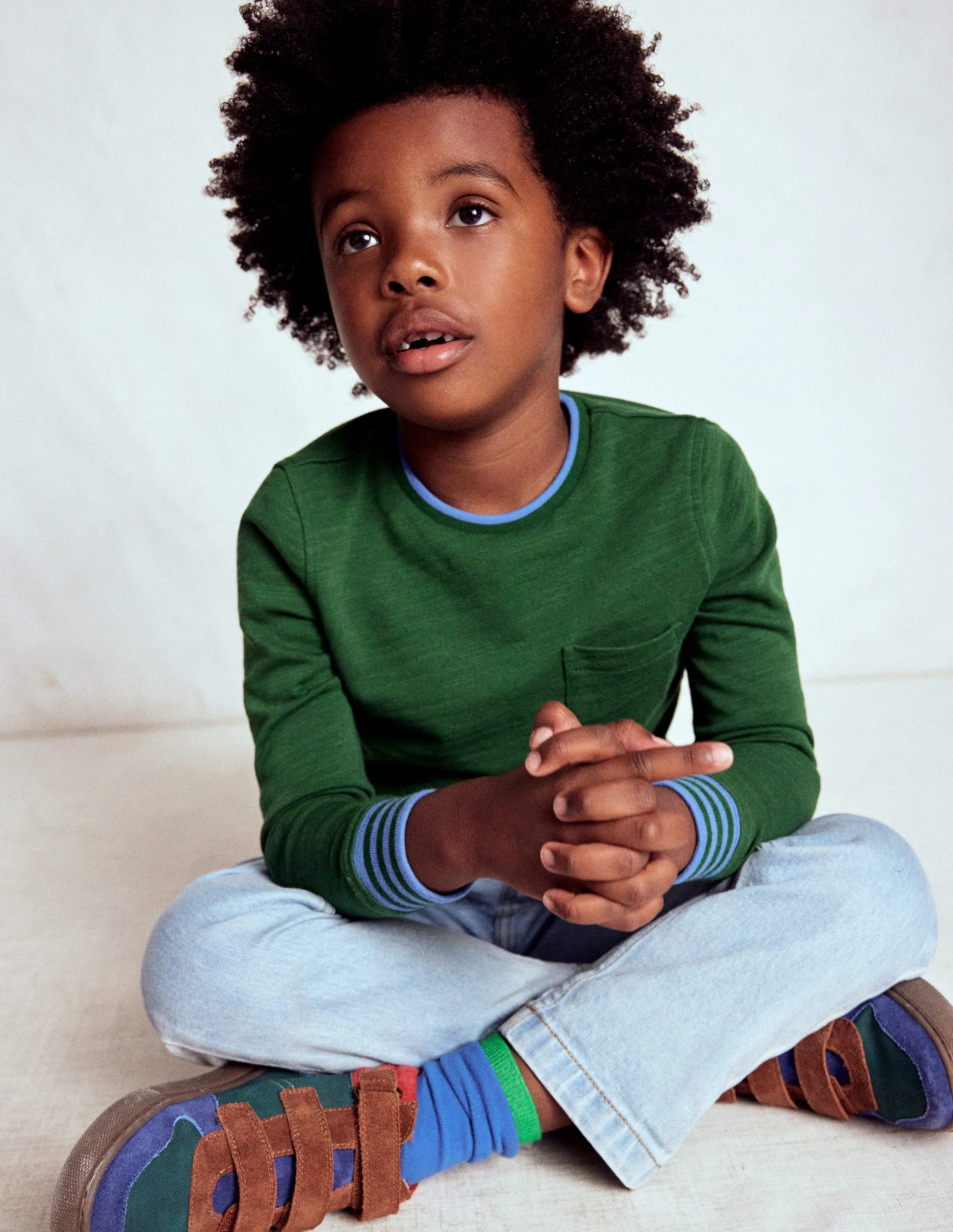 Cosy Mid-weight T-shirt-Pine Green