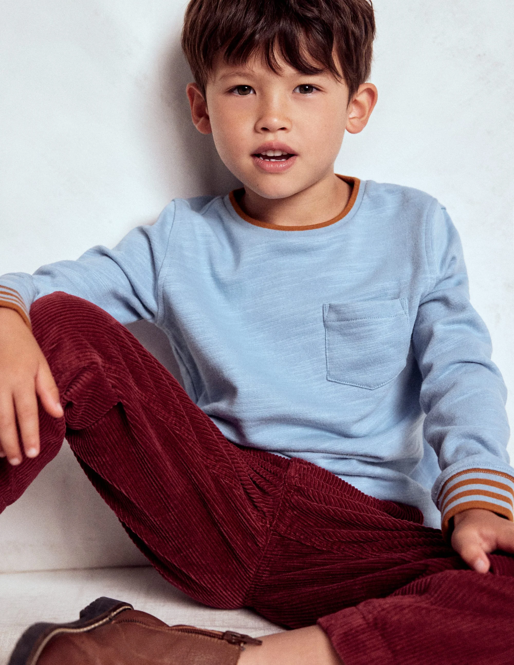 Cosy Mid-weight T-shirt-Glacier Blue