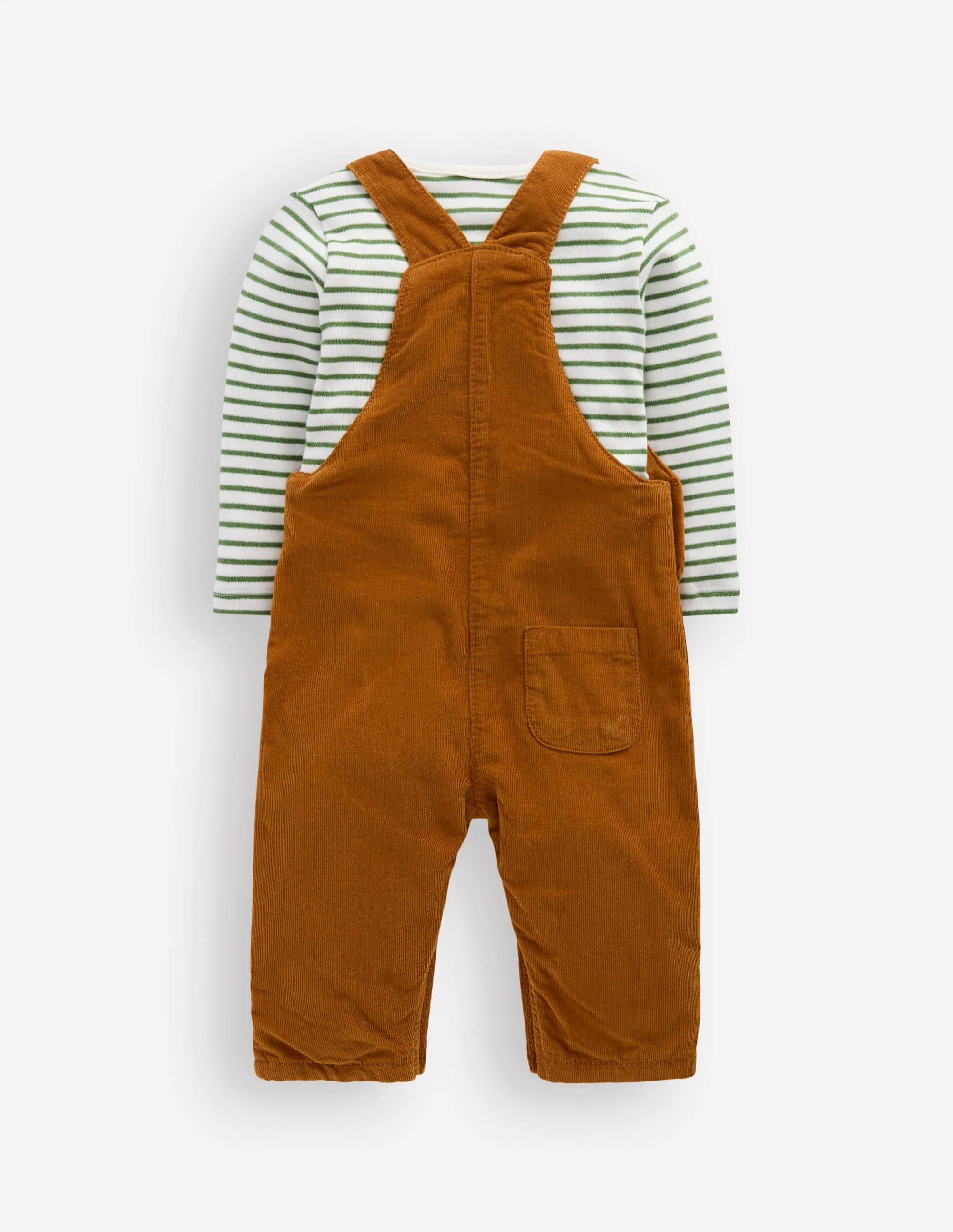 Novelty Cord Overalls Set-Brown Dog