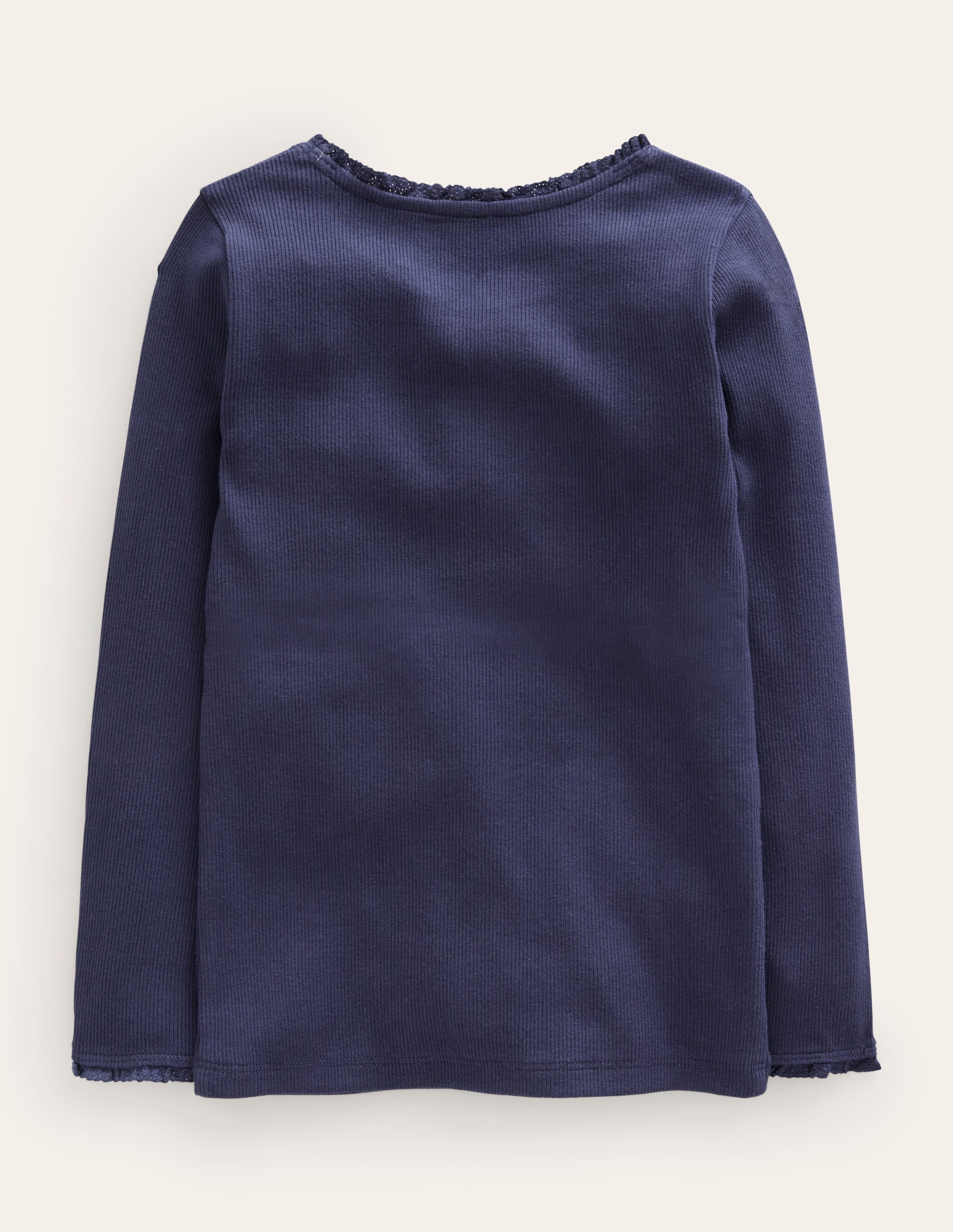 Ribbed Long Sleeve T-shirt-Starboard Blue