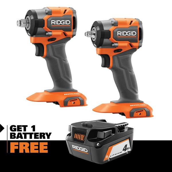 18V SubCompact Brushless 2-Tool Combo Kit with 3/8 in. Impact Wrench. 1/2 in. Impact Wrench. and FREE 4.0 Ah Battery