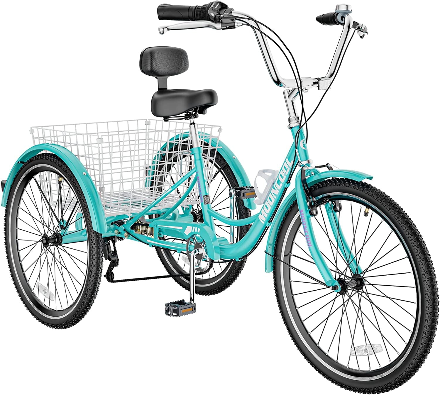 Adult Tricycle 20/24/26 inch 7 Speed. Three Wheel Bicycle for Adult. Trike Cruiser W/ Tools & Big Basket for Exercise Shopping Picnic Outdoor Activities
