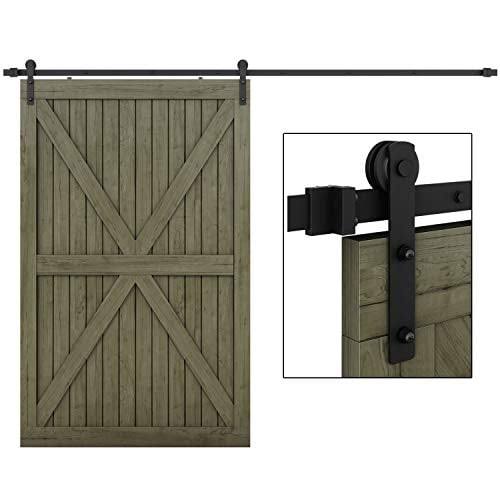 EaseLife 10 ft Heavy Duty Sliding Barn Door Hardware Track Kit, Ultra Hard Sturd