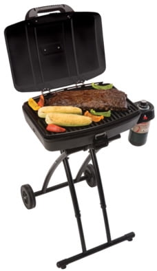 Portable Sportster 1-Burner Propane Grill with 11.000 BTUs. Red