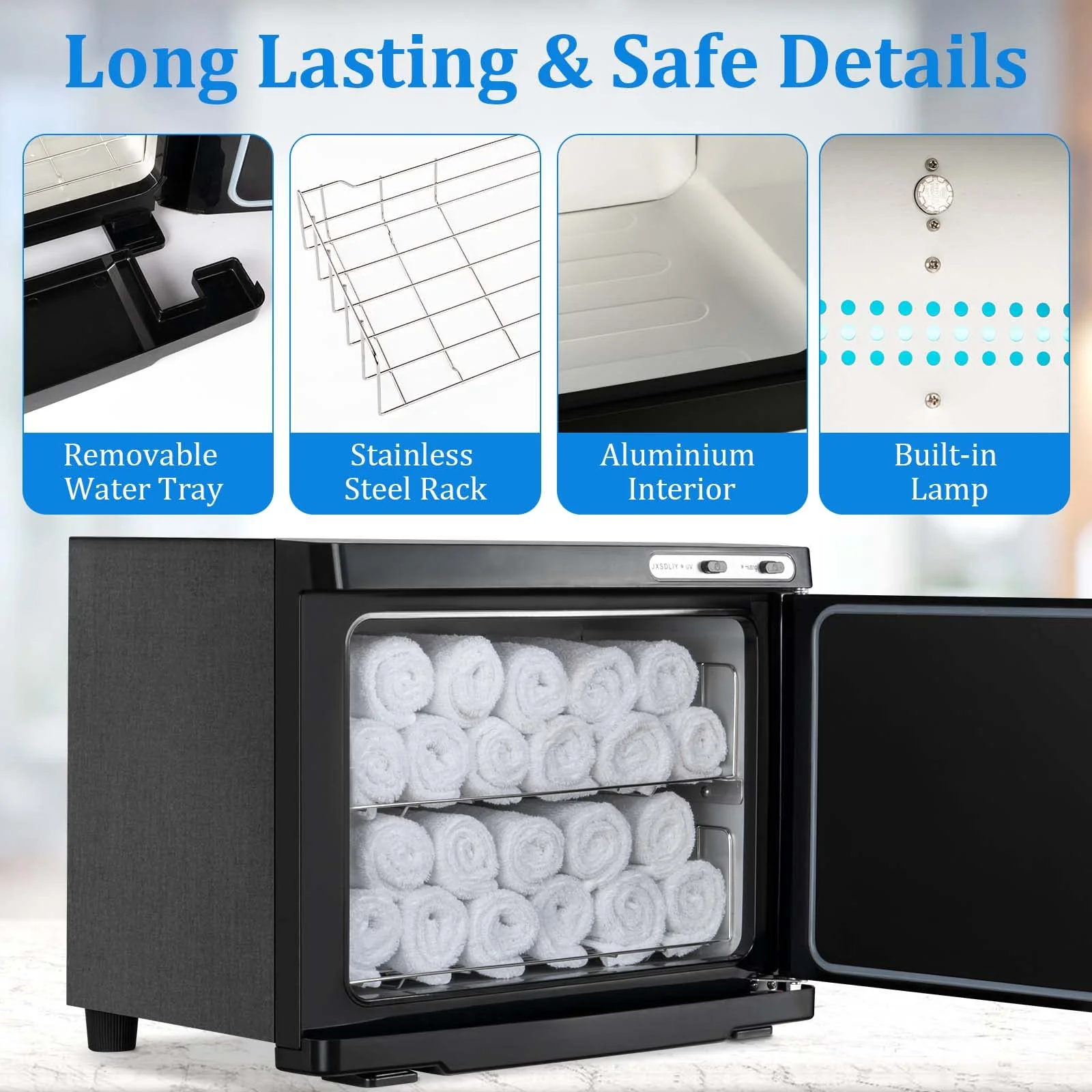 JXSDLIY 23L Large Capacity Towel Cabinet with LED Light
