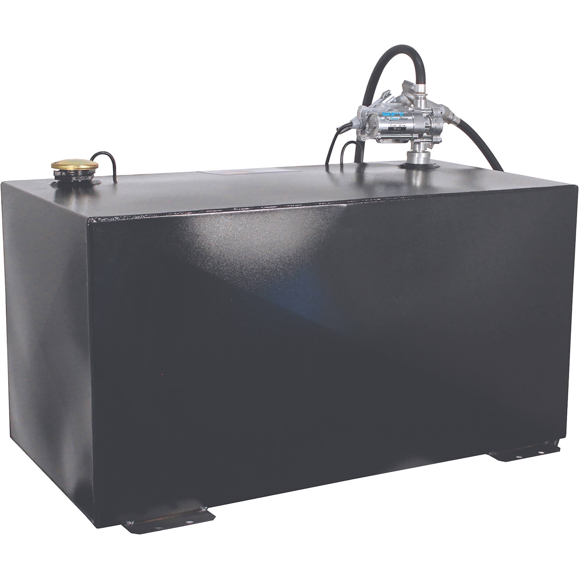 Better Built Steel Transfer Fuel Tank with GPI 12V Fuel Transfer Pump - 100-Gallon. Black. Rectangular. 8 GPM. Model 29214896-Instock