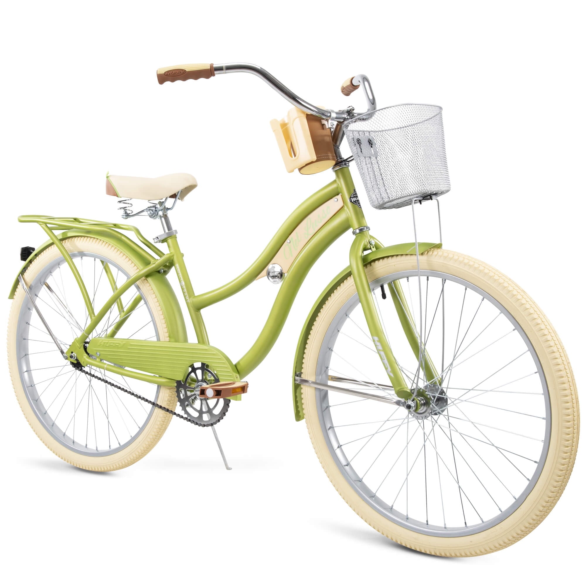 Nel Lusso Classic Cruiser Bike with Perfect Fit Frame. Women's. Green. 26