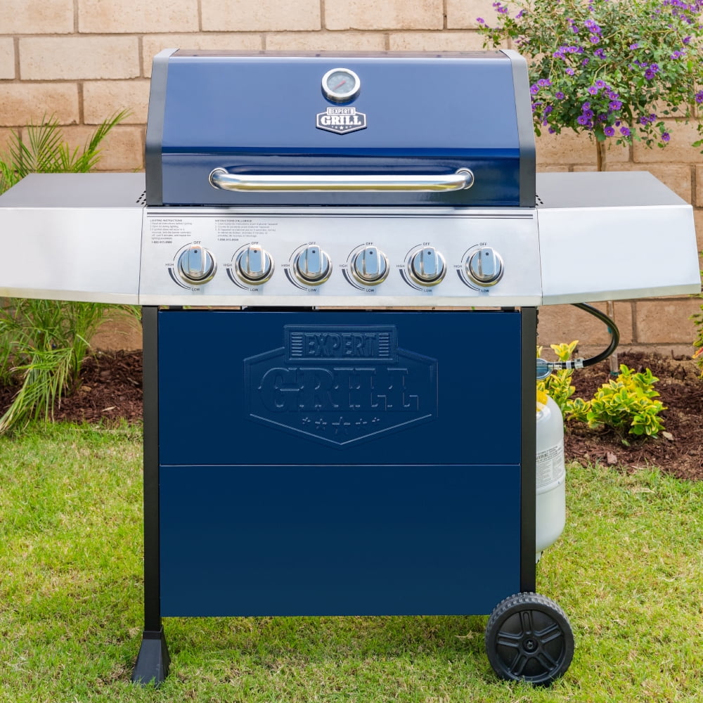 Grill 6 Burner Propane Gas Grill in Blue