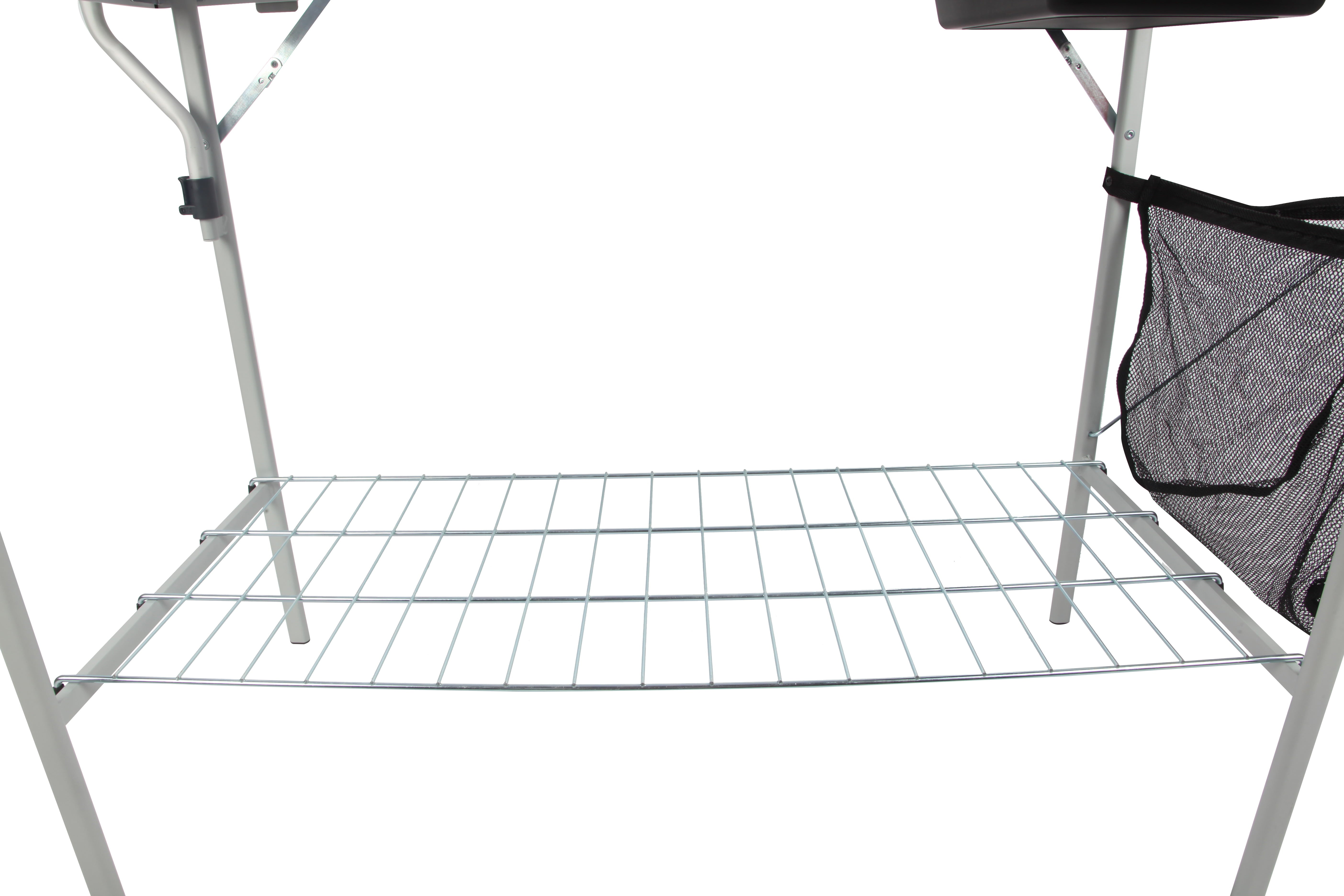 Trail Camping Table. Silver. 39 L in x 19.7 W in x 76 H in