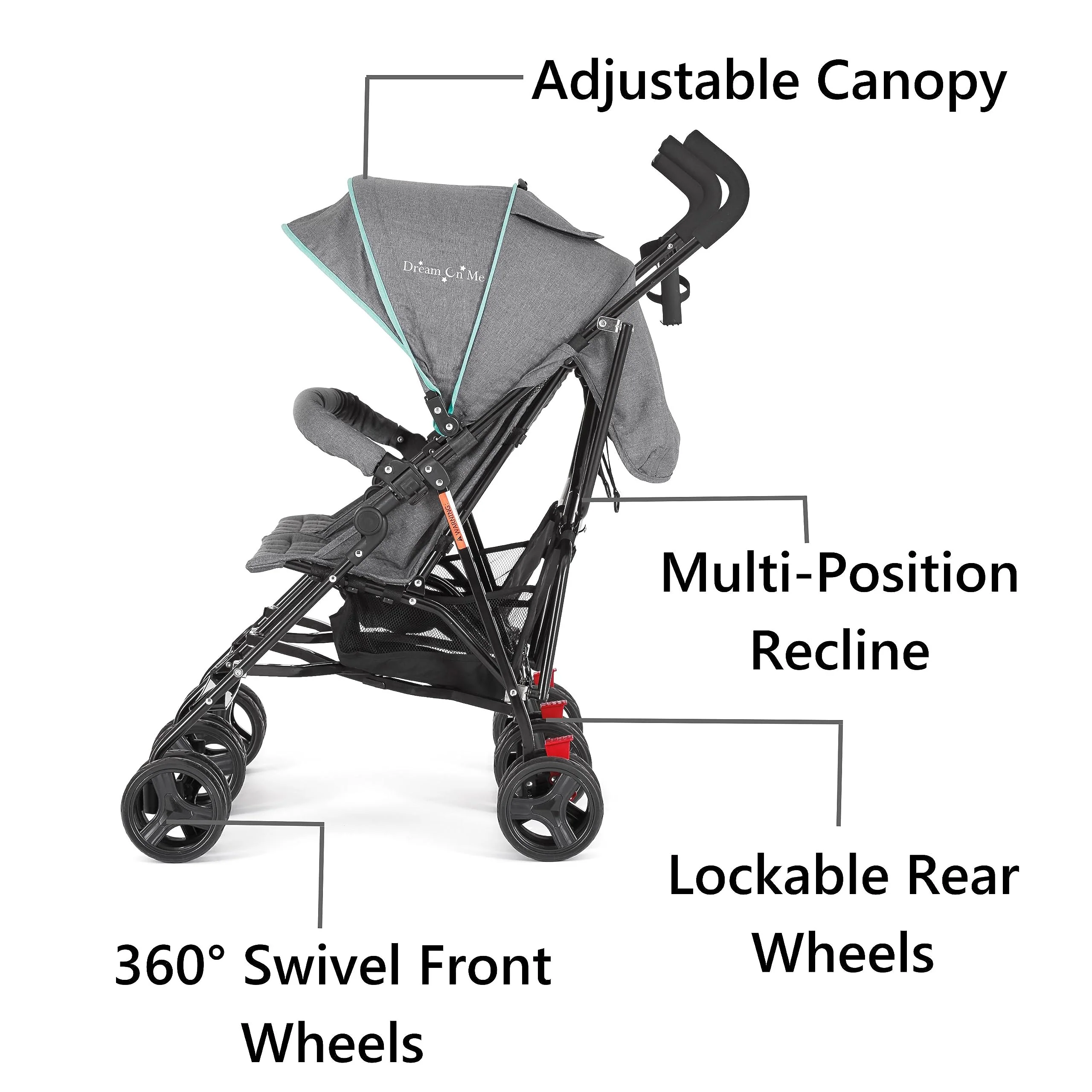 Dream On Me Volgo Lightweight Twin Umbrella Stroller