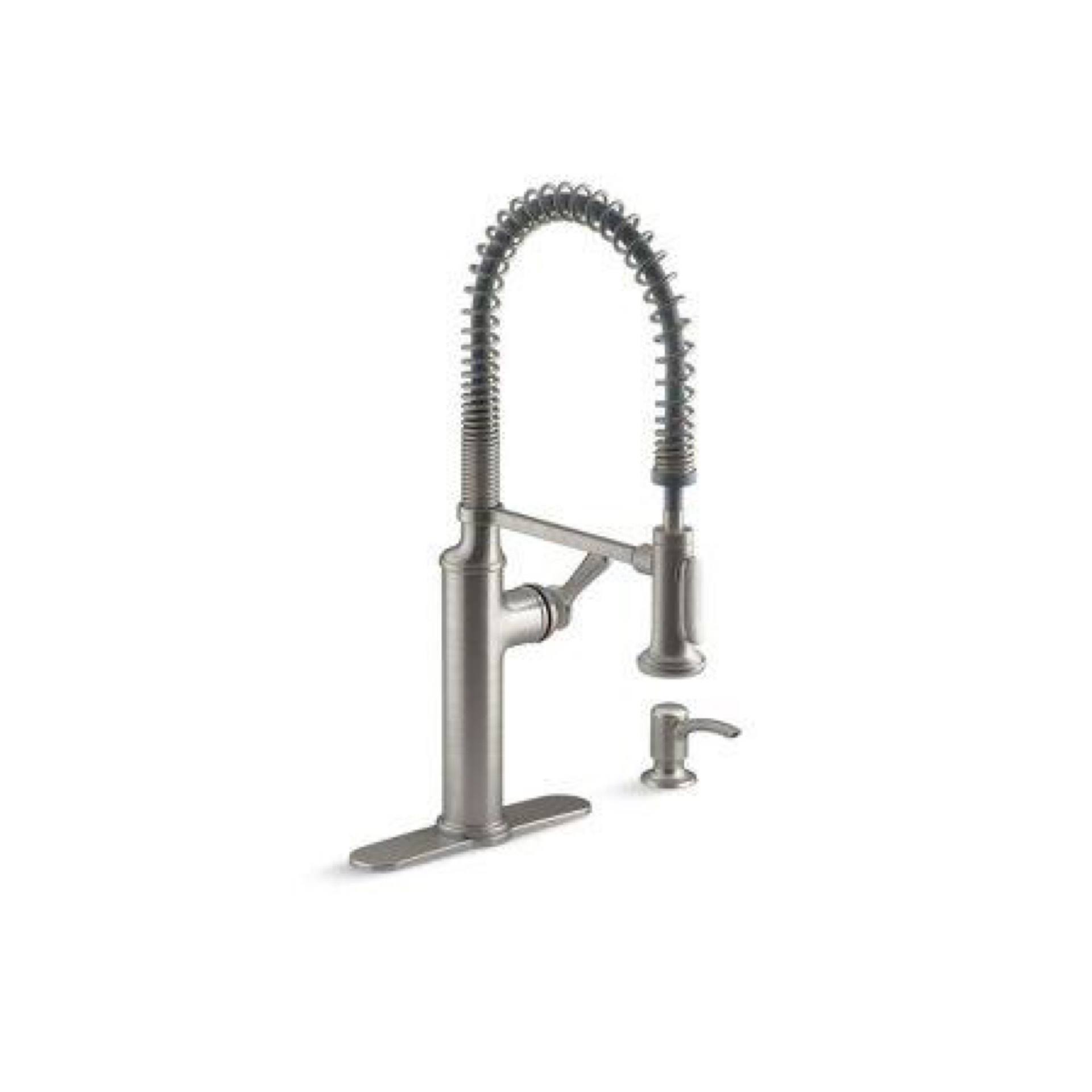 Sous Pro-Style Single-Handle Pull-Down Sprayer Kitchen Faucet Vibrant Stainless